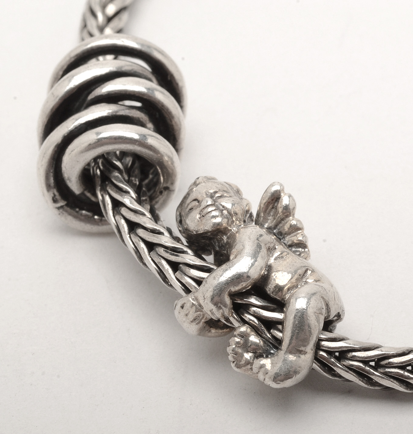 Sterling Bracelet with Four Trollbead Charms