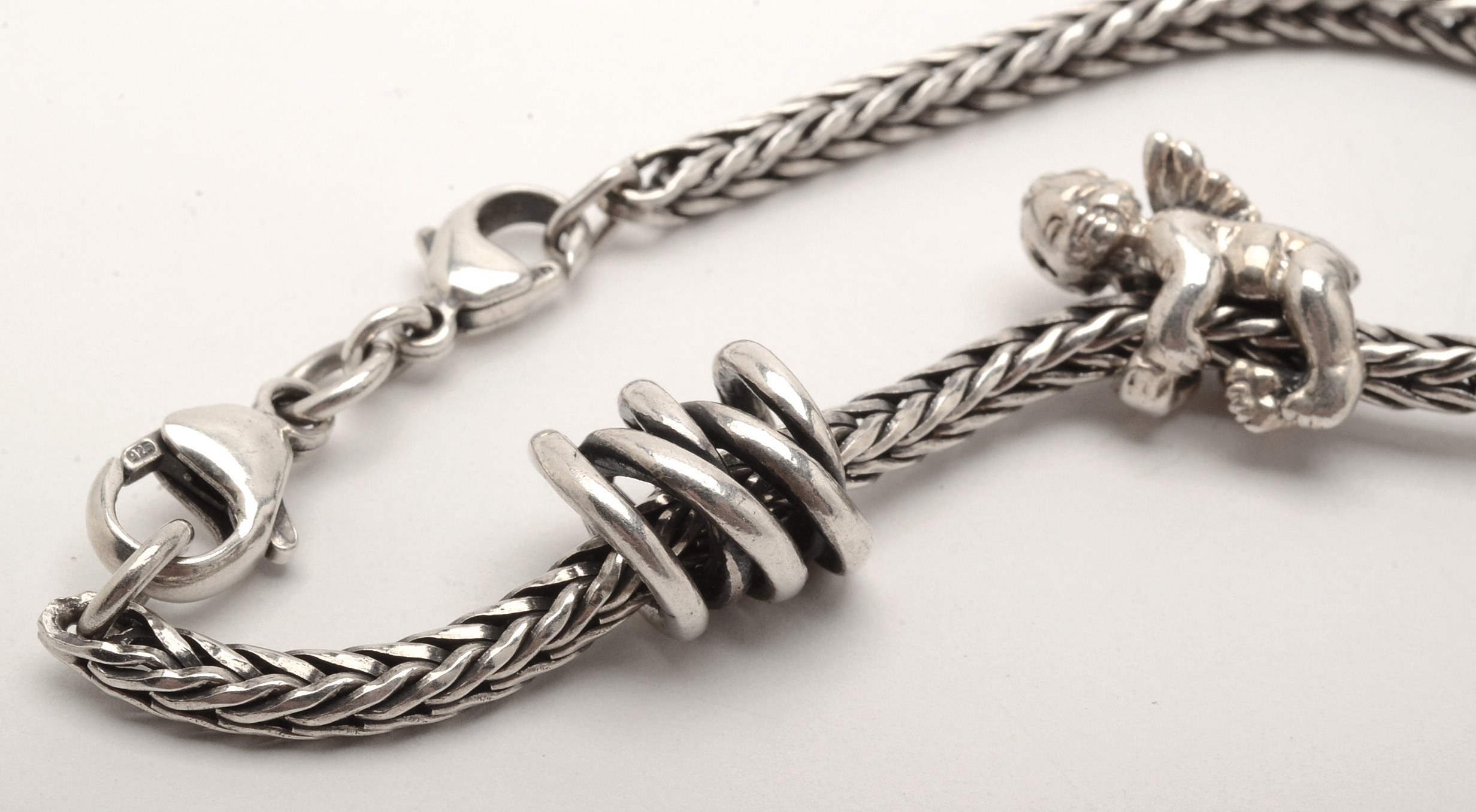 Sterling Bracelet with Four Trollbead Charms