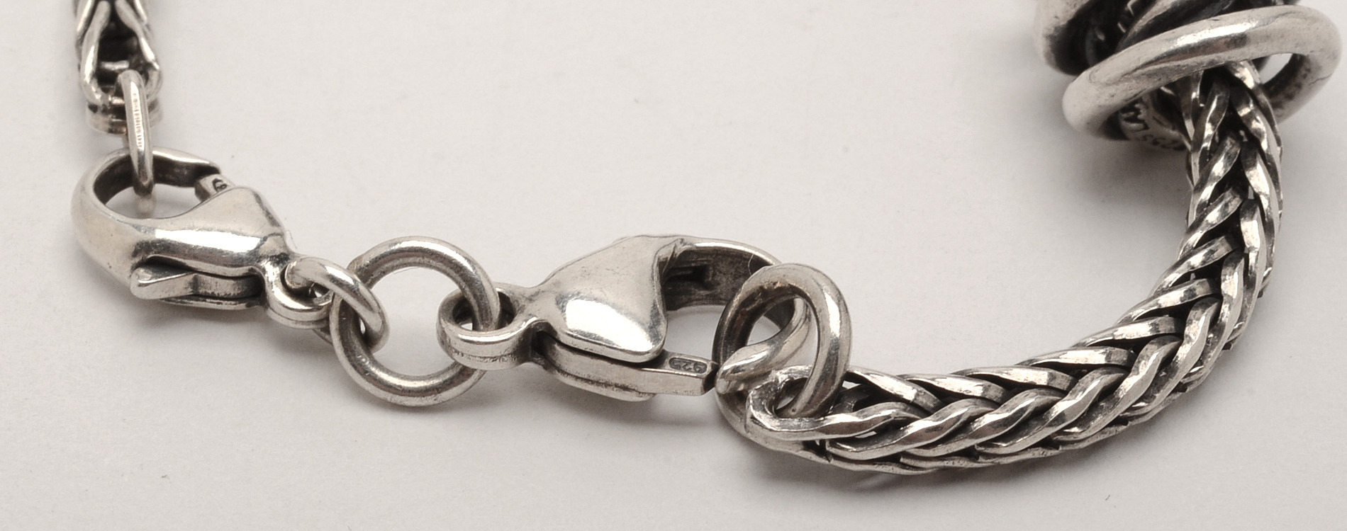 Sterling Bracelet with Four Trollbead Charms