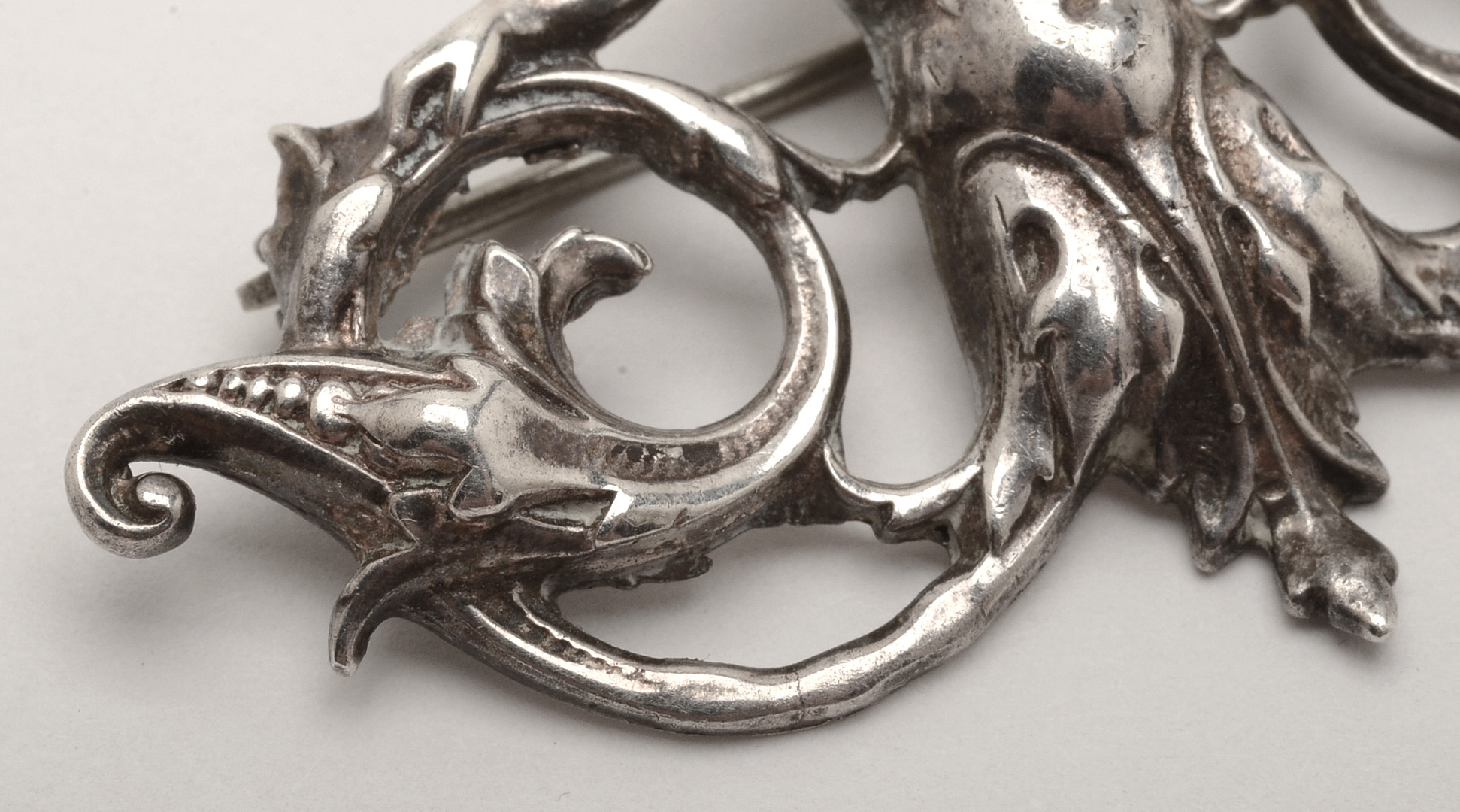 Art Nouveau Sterling Putto Italianate Style Brooch