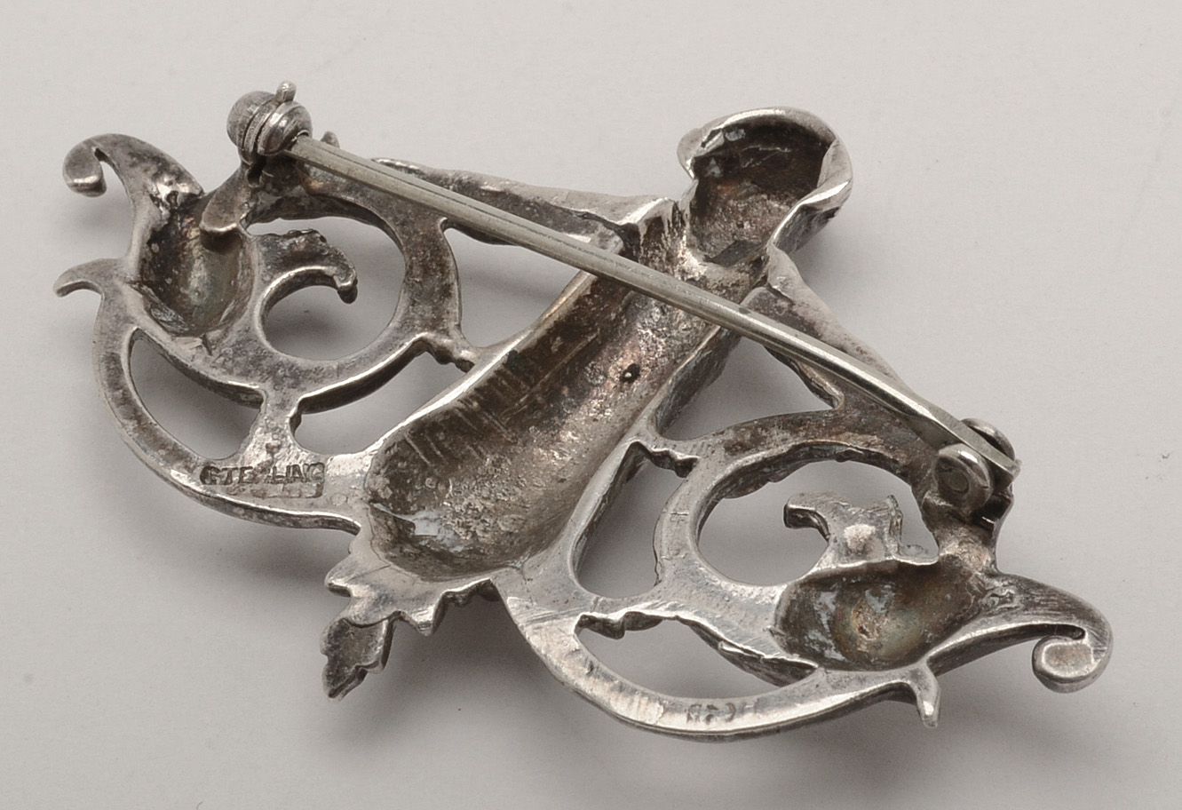 Art Nouveau Sterling Putto Italianate Style Brooch