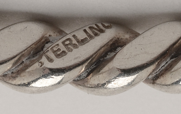 Group of Ten Sterling Rope or Braid Design Bangles