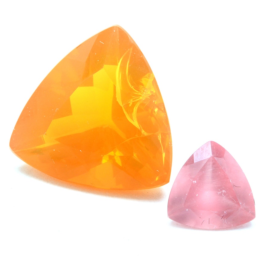 Fire Opal and Rhodochrosite Loose Stones