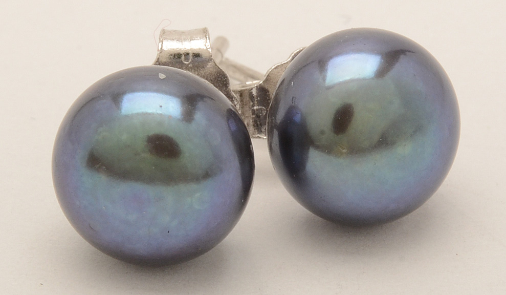 Cultured Freshwater Pearl and White Topaz Sterling Earrings