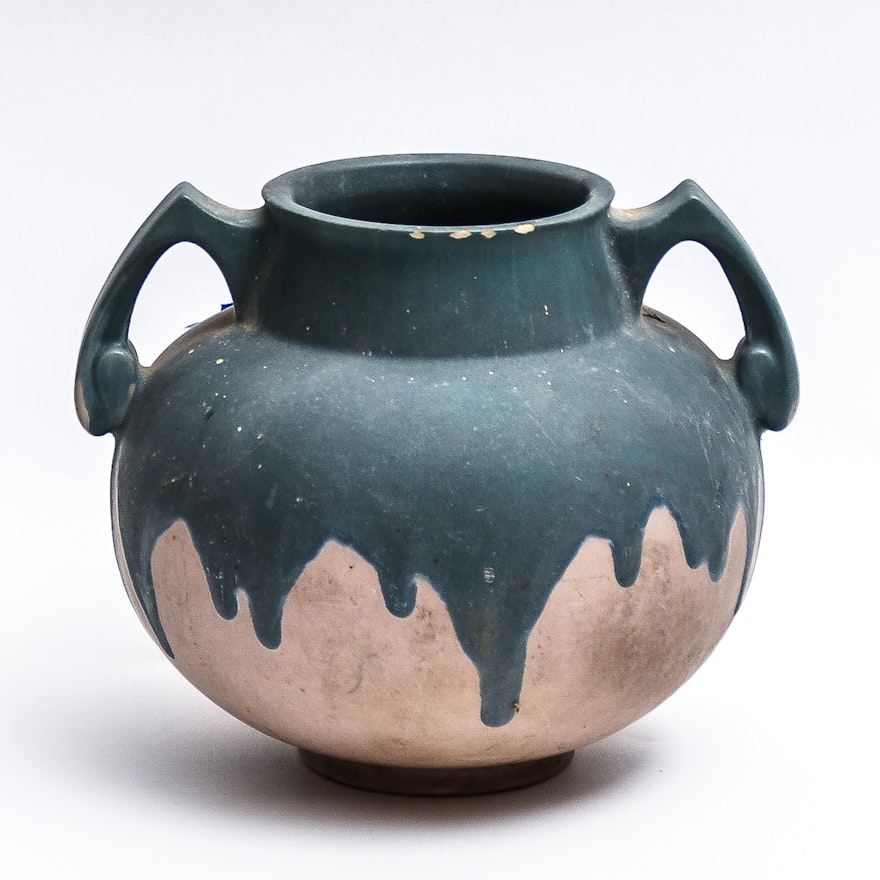 Roseville Pottery Double Handled Carnelian I Vase