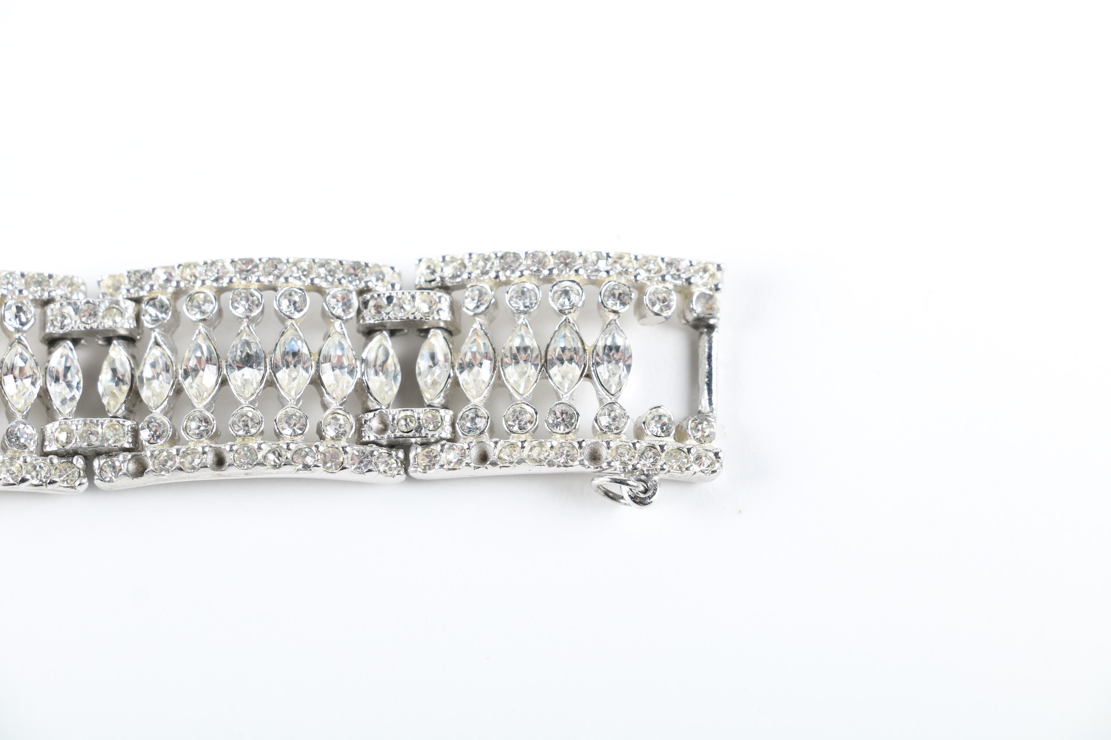 Rhinestone and Silver Tone Jewelry Including Ledo and Lisner