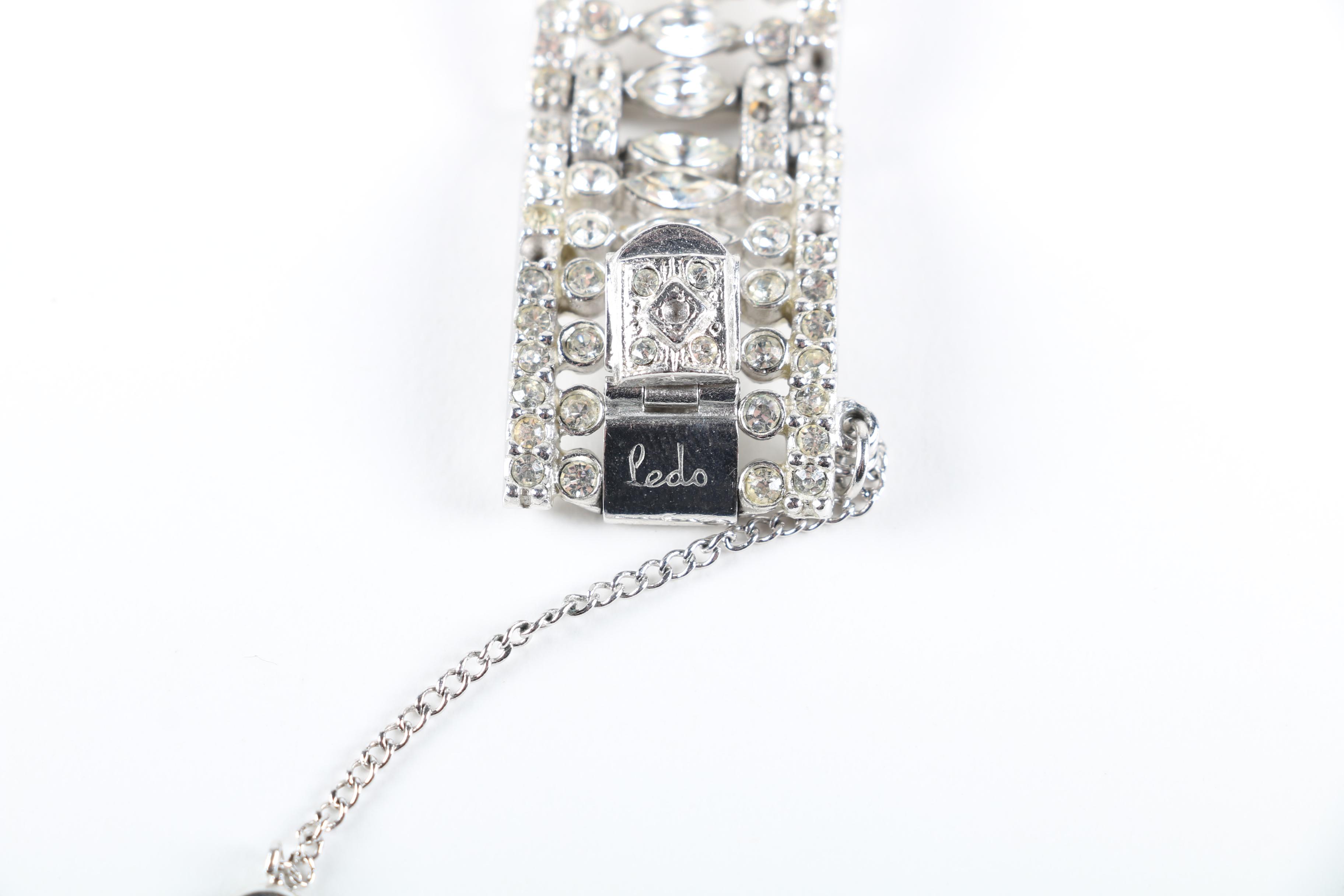 Rhinestone and Silver Tone Jewelry Including Ledo and Lisner