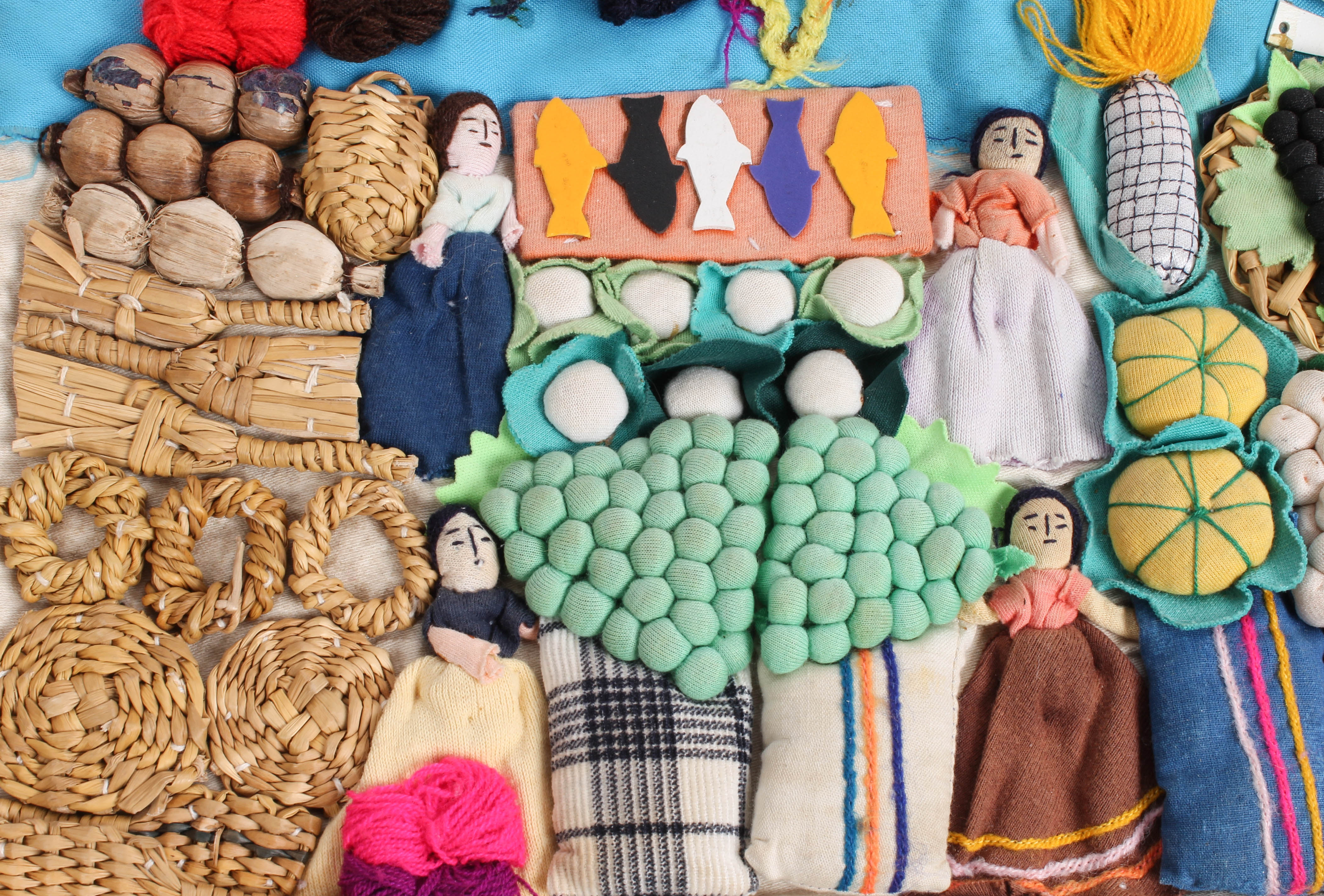 Peruvian Wood and Fabric Decor