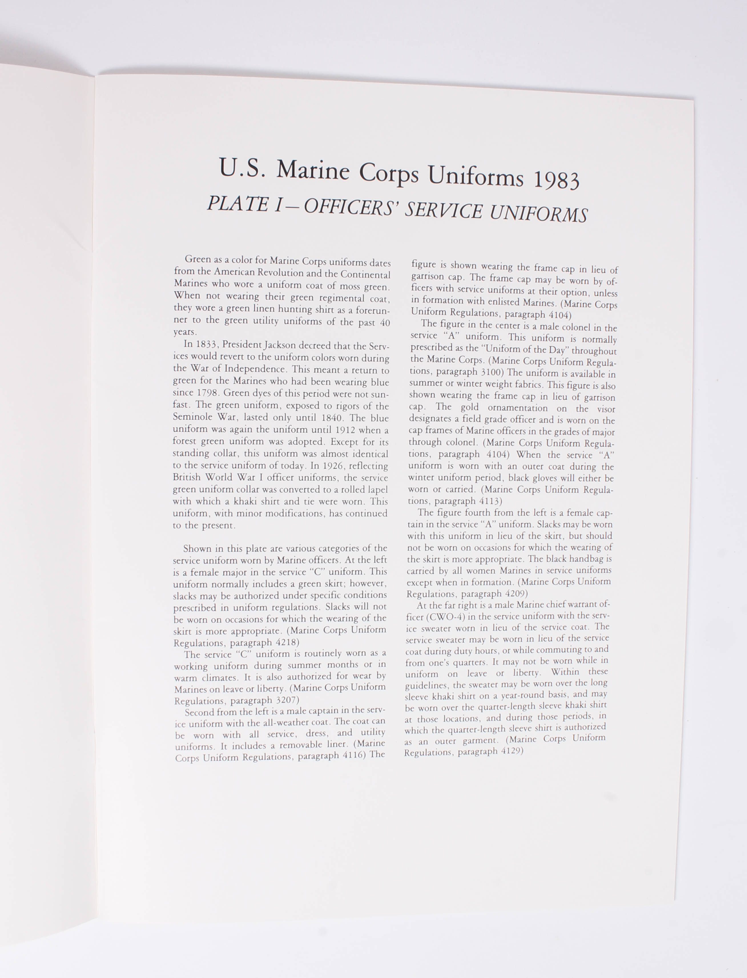 Captain Donna J. Neary Print Folio Depicting U.S. Marine Corps Uniforms