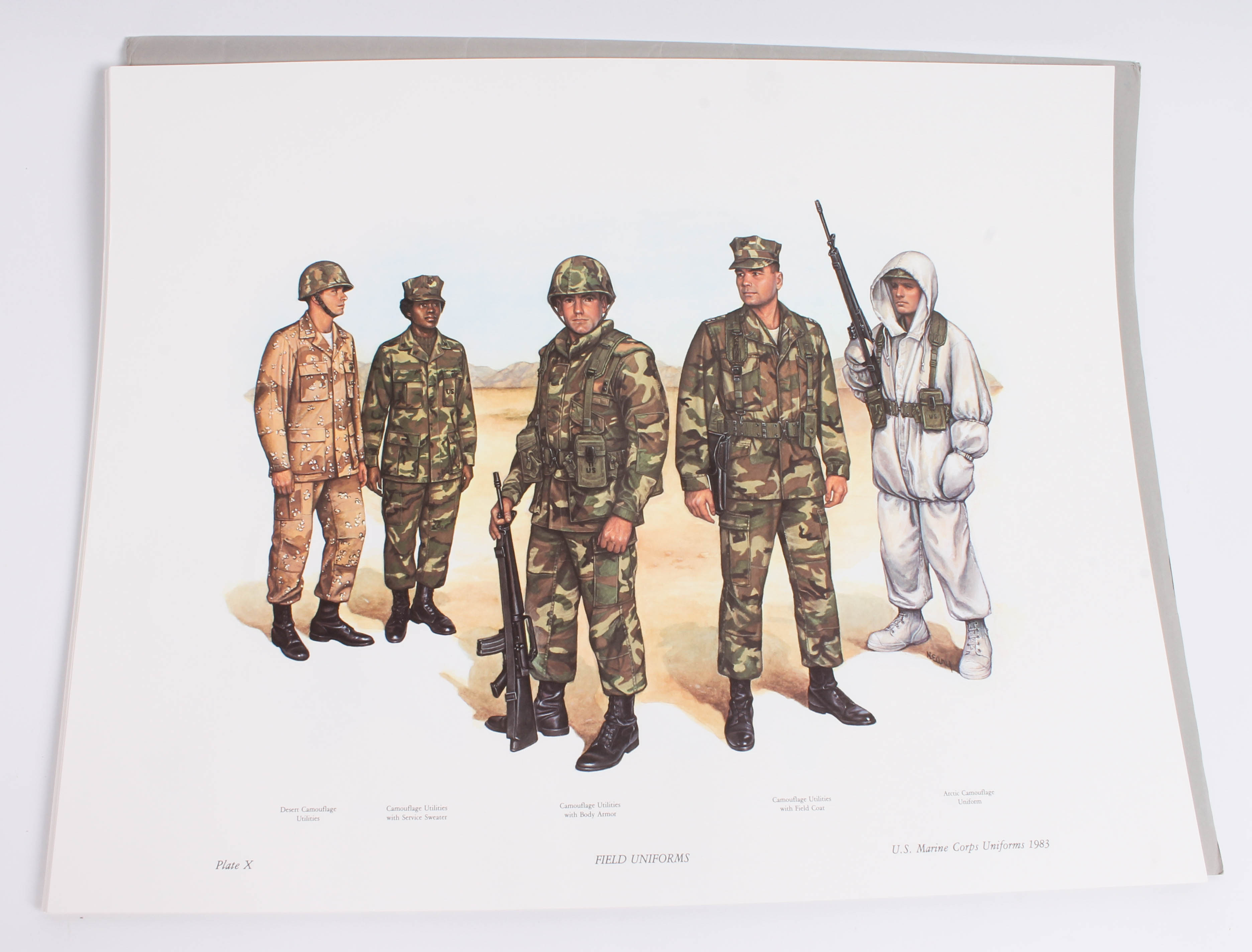 Captain Donna J. Neary Print Folio Depicting U.S. Marine Corps Uniforms