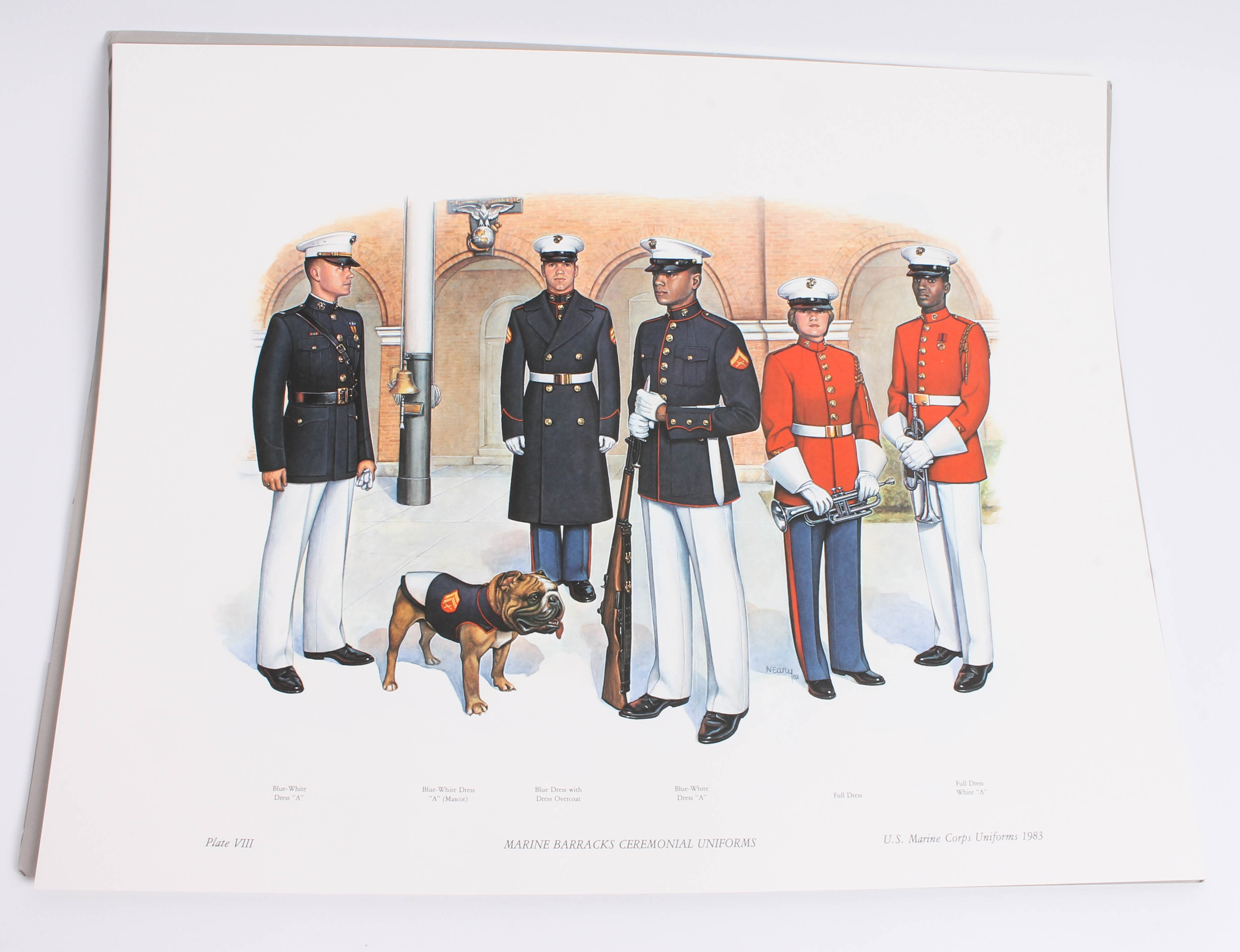 Captain Donna J. Neary Print Folio Depicting U.S. Marine Corps Uniforms