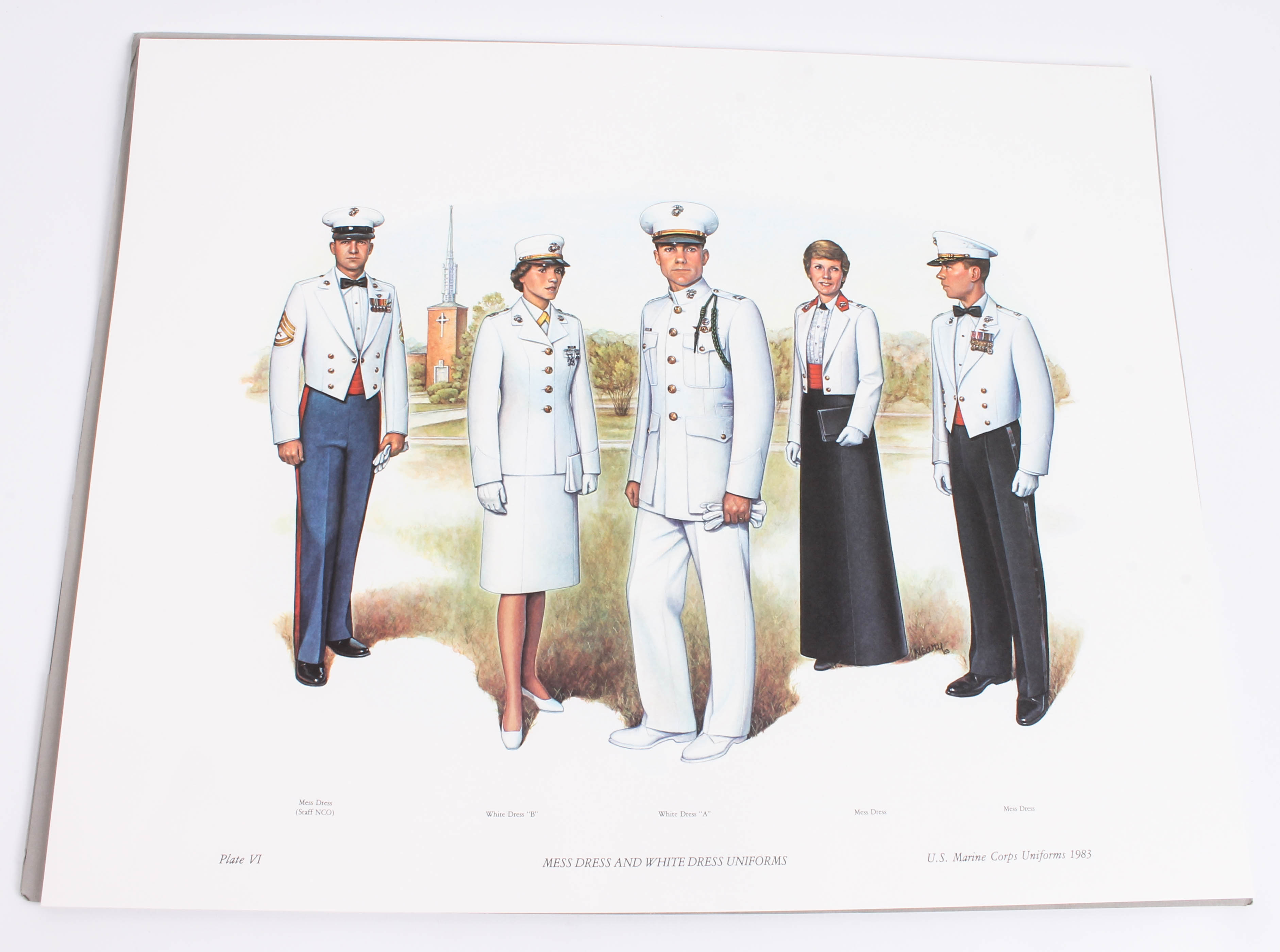 Captain Donna J. Neary Print Folio Depicting U.S. Marine Corps Uniforms