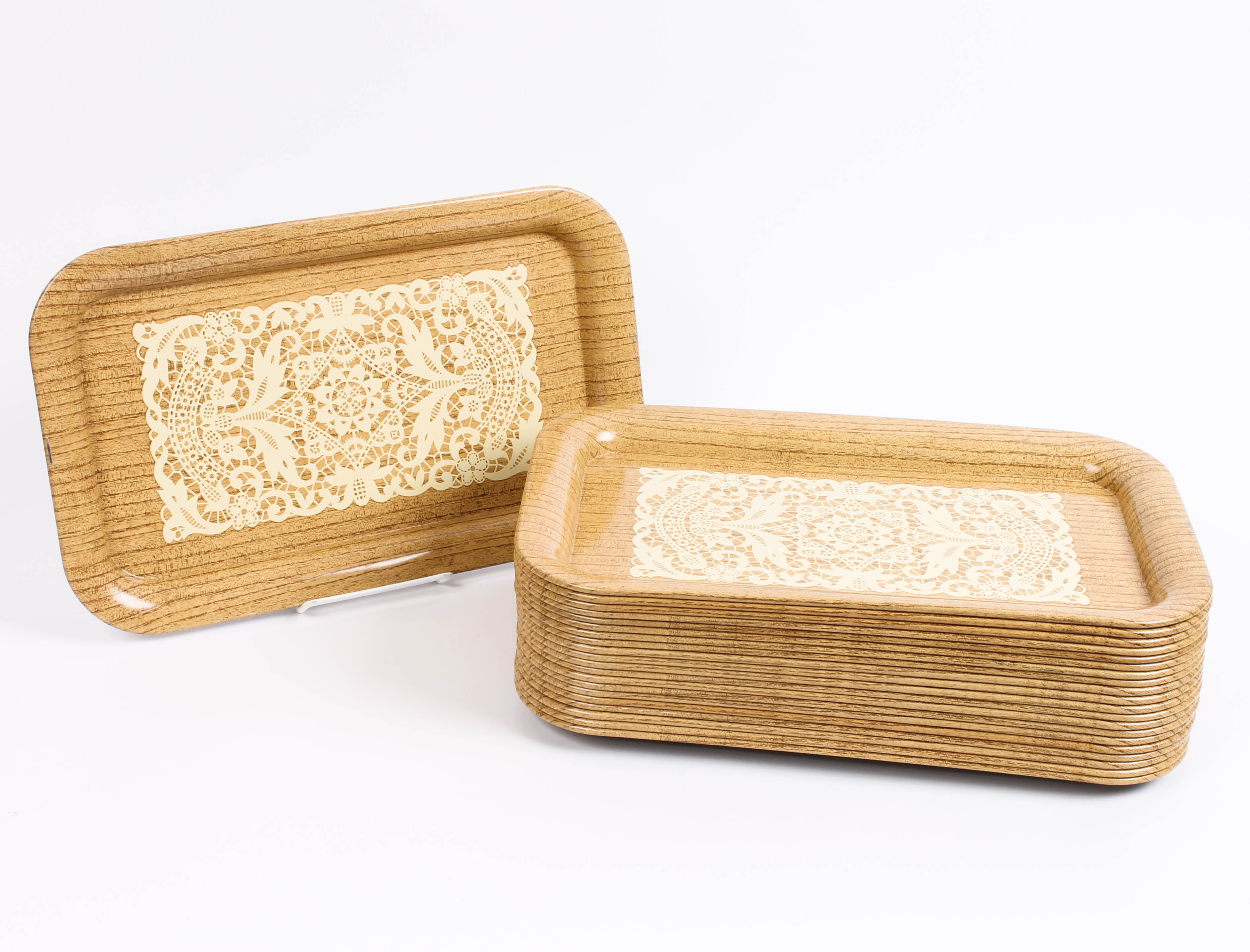 Collection of Vintage Printed Aluminum Trays