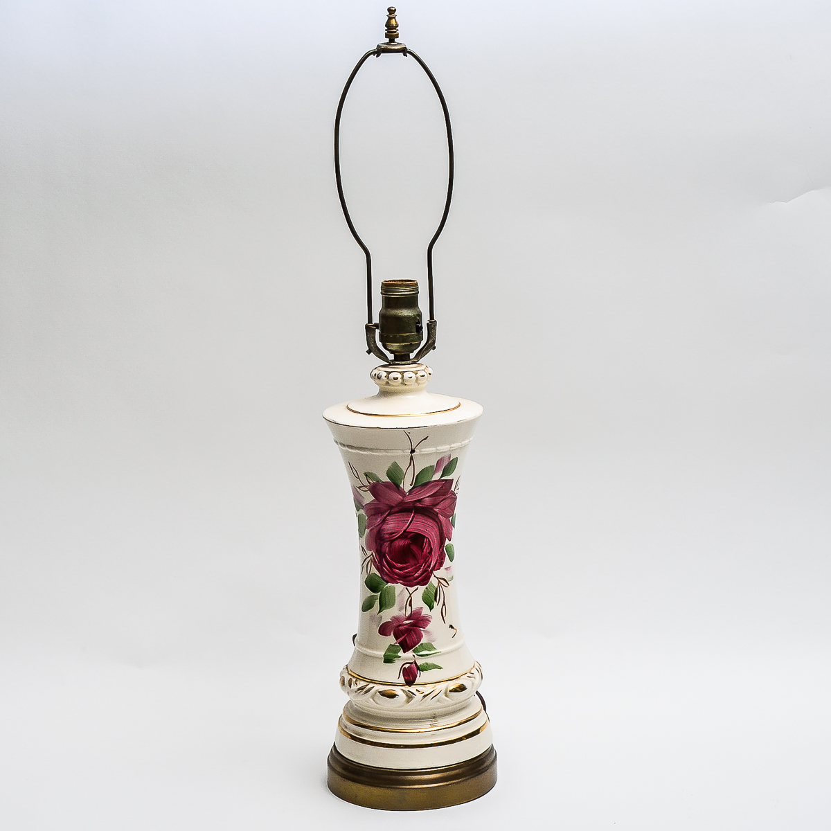 Vintage Hand Painted Porcelain Tale Lamp