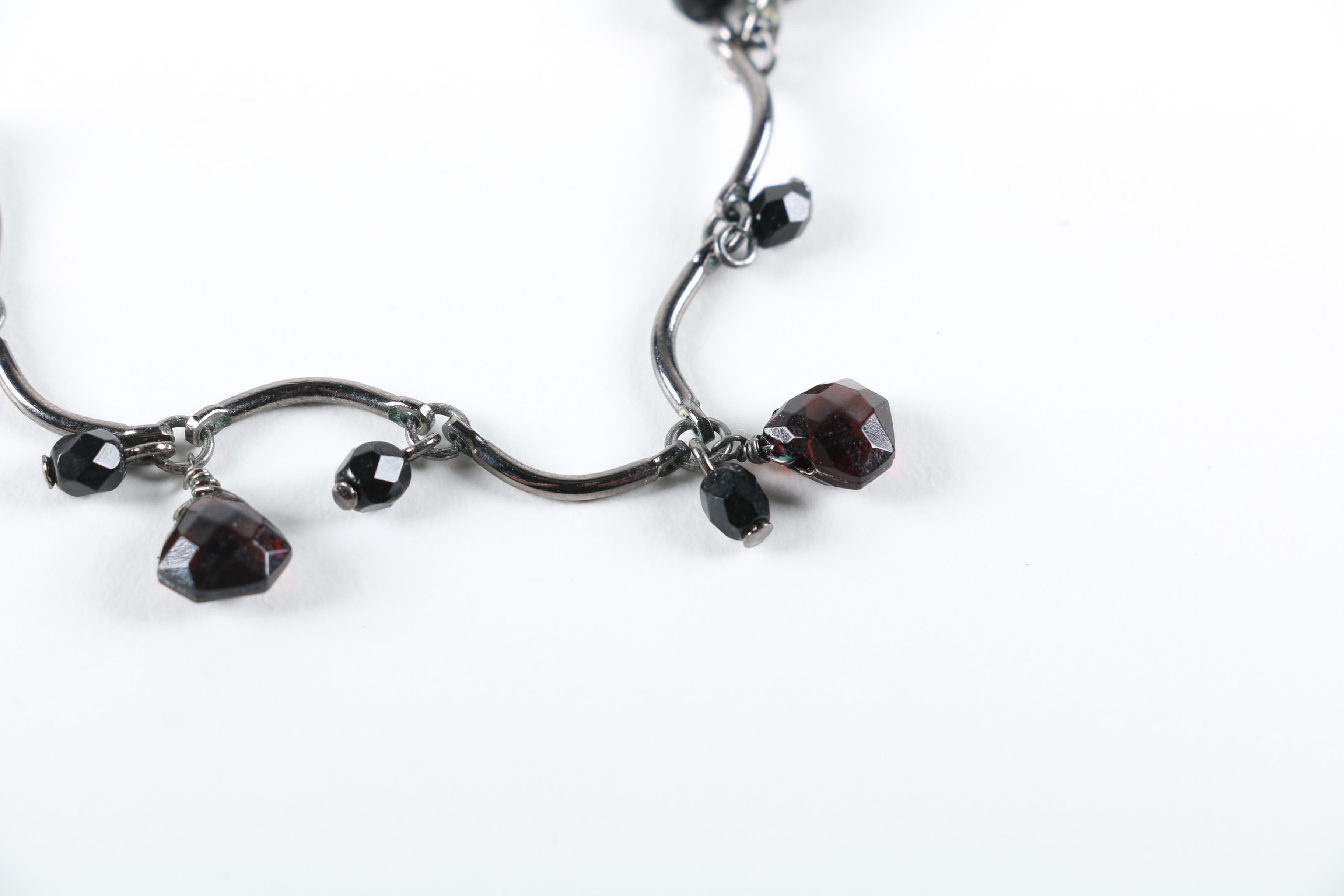 Gun Metal and Black Beaded Jewelry