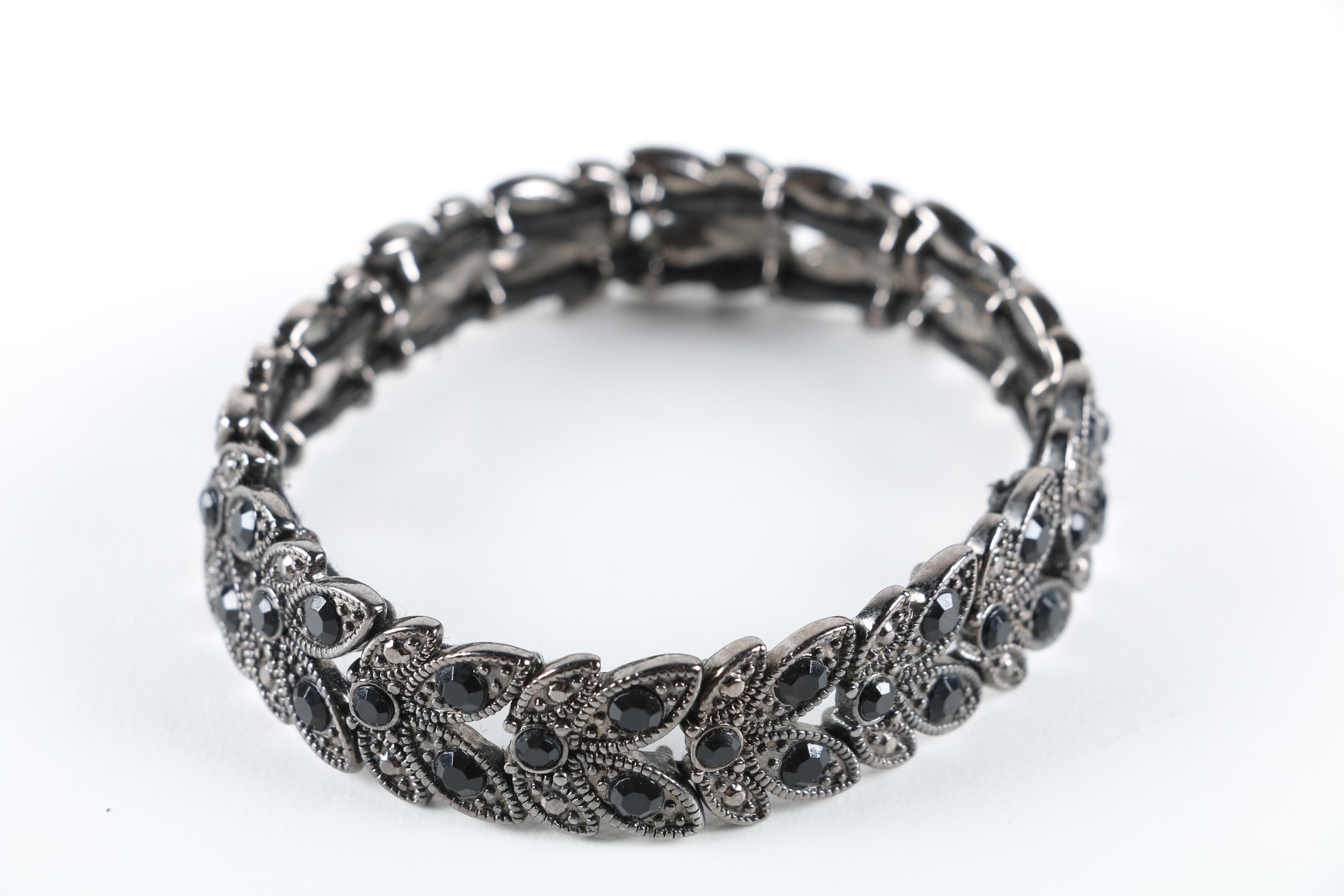 Gun Metal and Black Beaded Jewelry