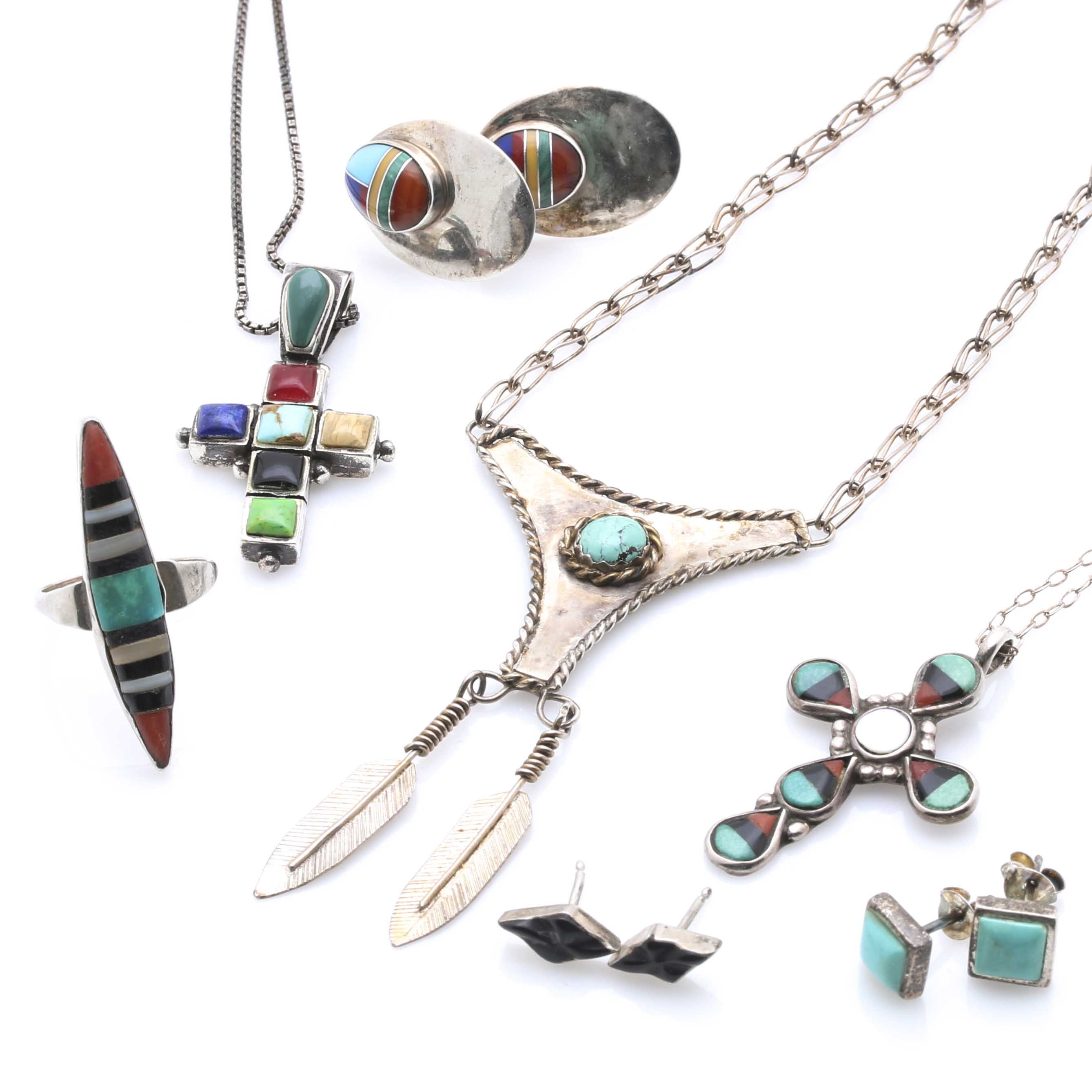 Sterling Silver Southwestern Style and Native American Artisan Gemstone Jewelry