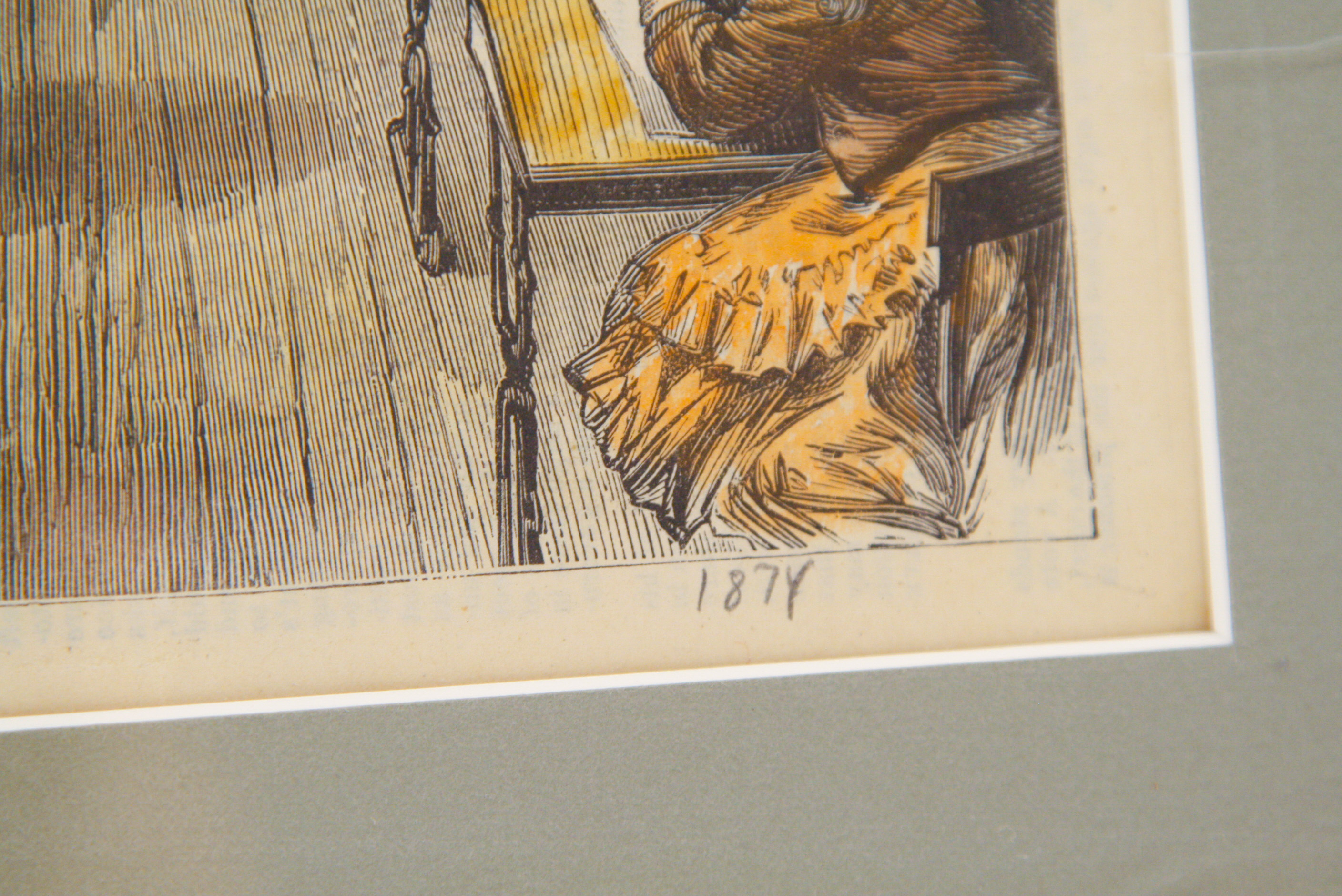 1874 Hand-Tinted Folio Lithograph on Paper of a Dressmaking School