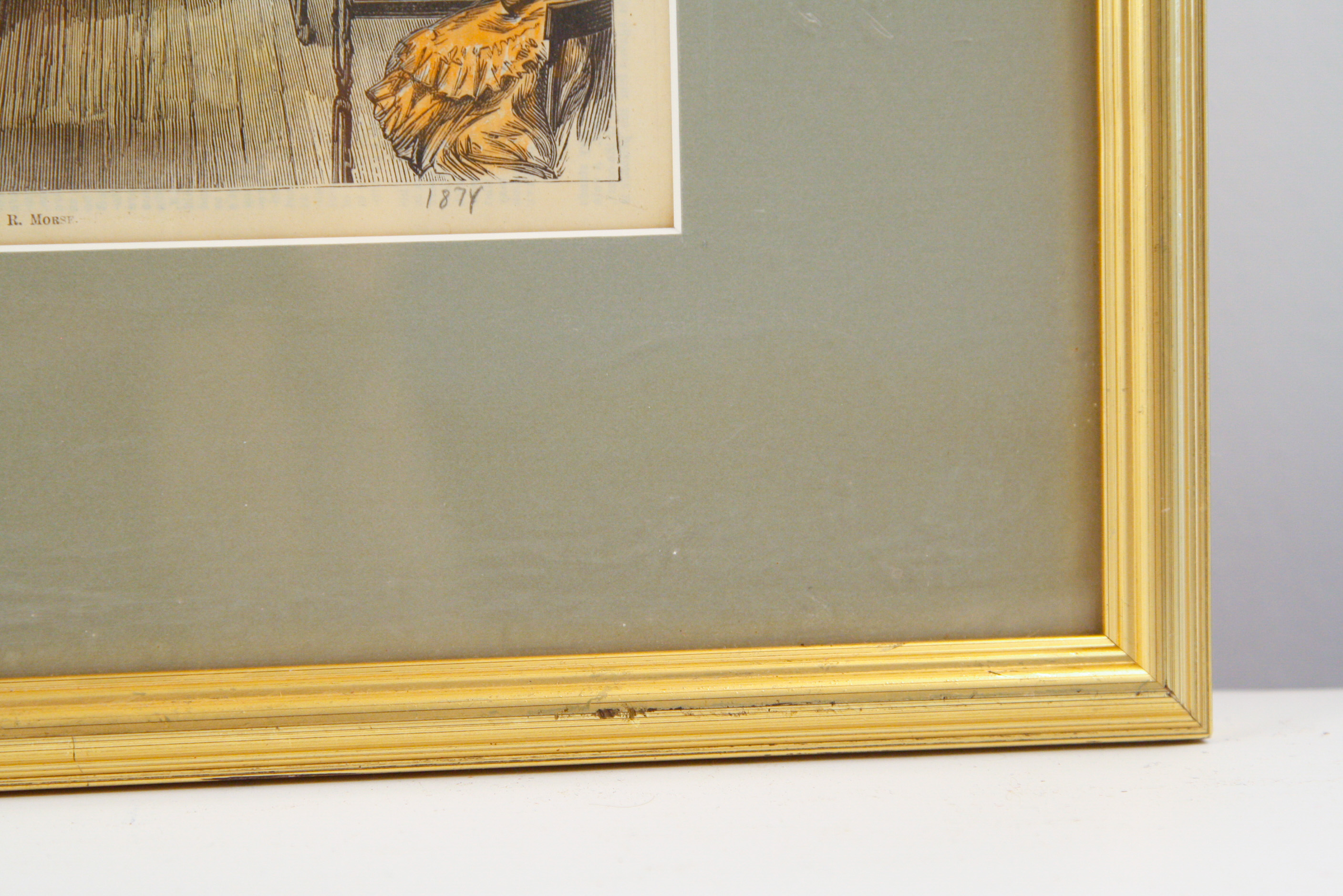 1874 Hand-Tinted Folio Lithograph on Paper of a Dressmaking School