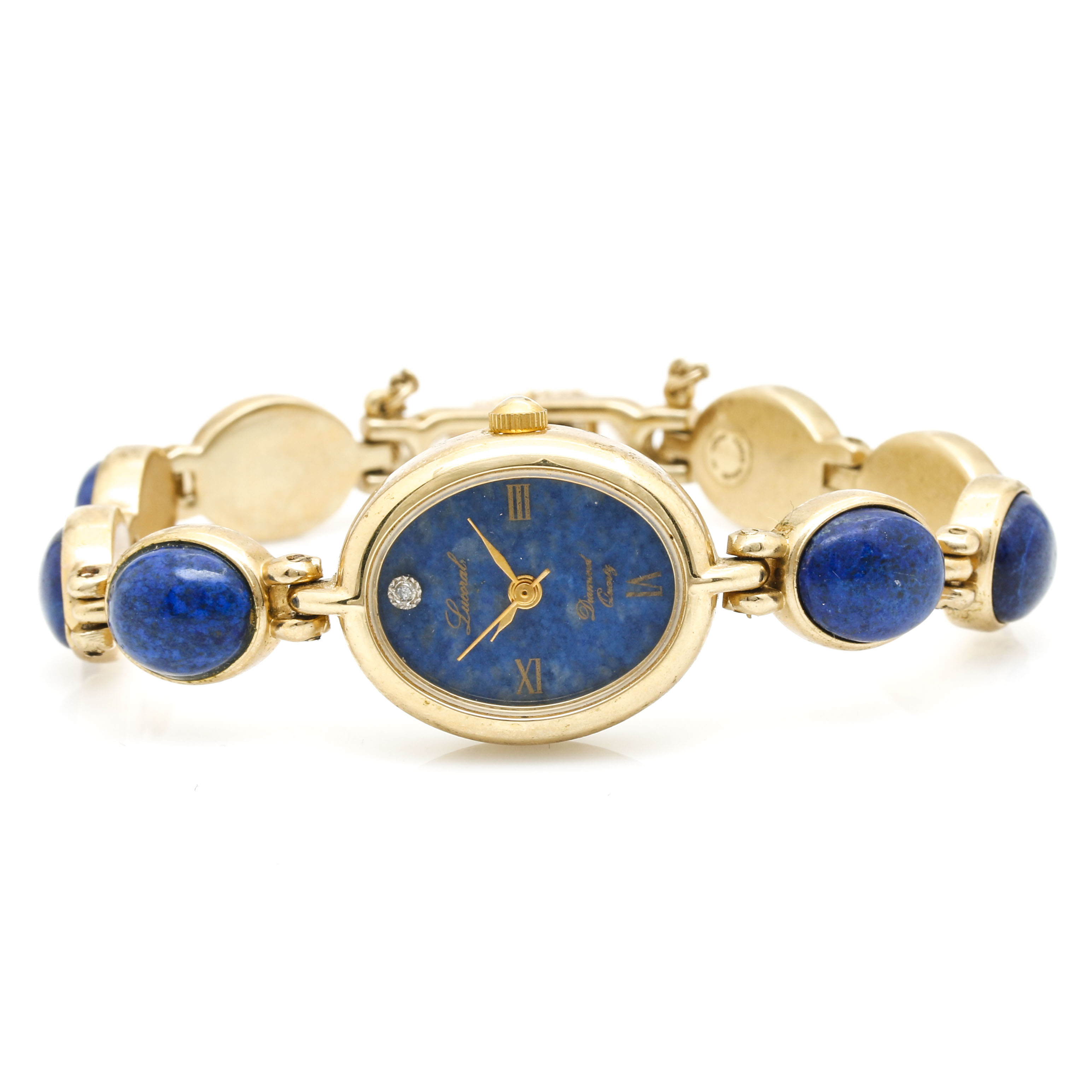 Lapis Lazuli Lucoral Diamond Quartz Watch