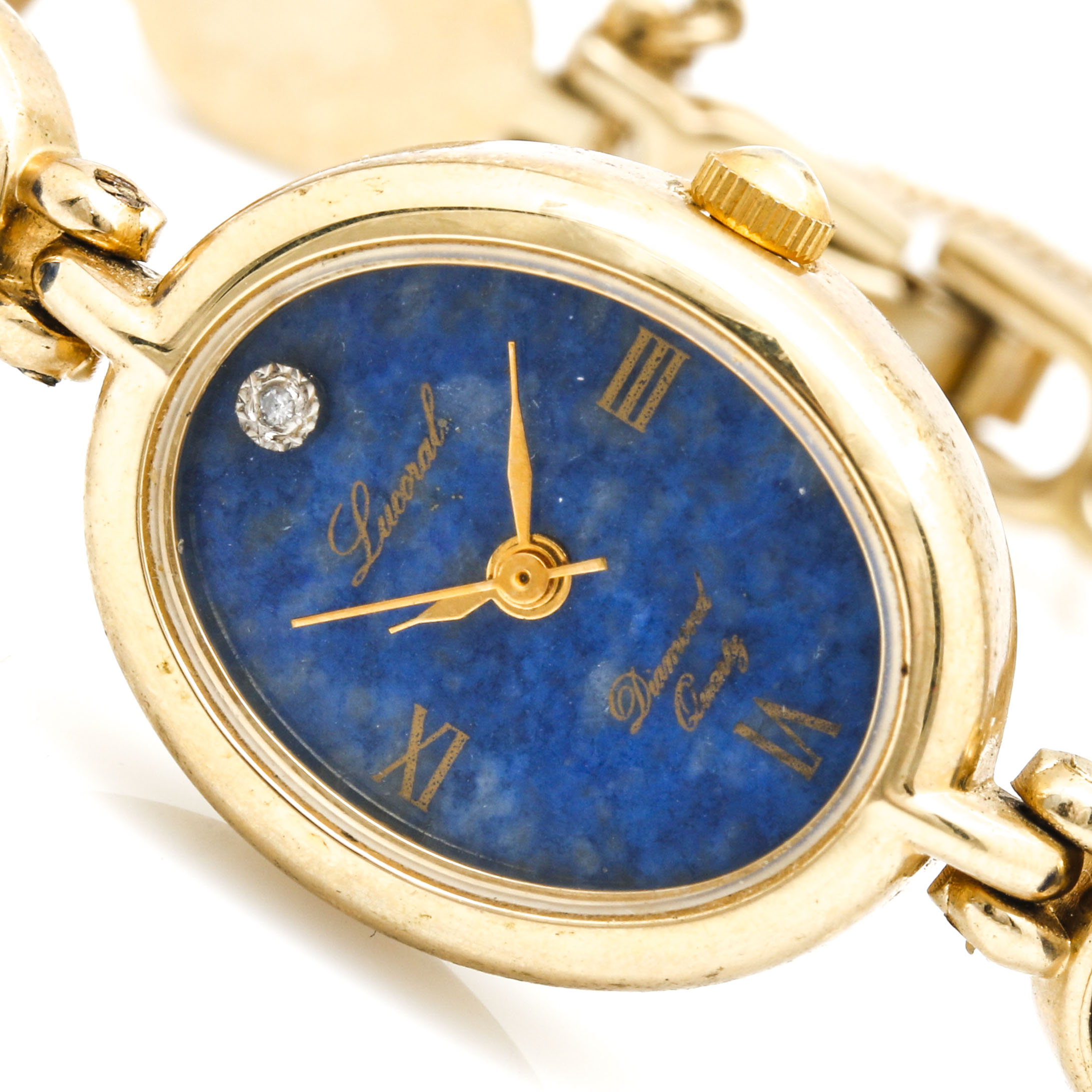 Lapis Lazuli Lucoral Diamond Quartz Watch