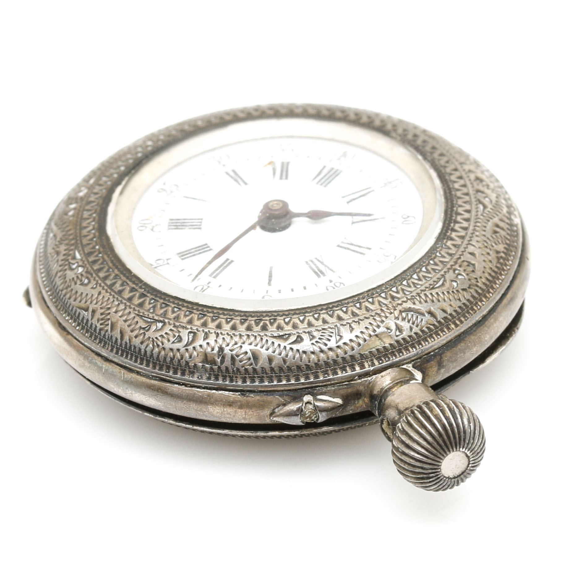 800 Silver Pin Set Pocket Watch