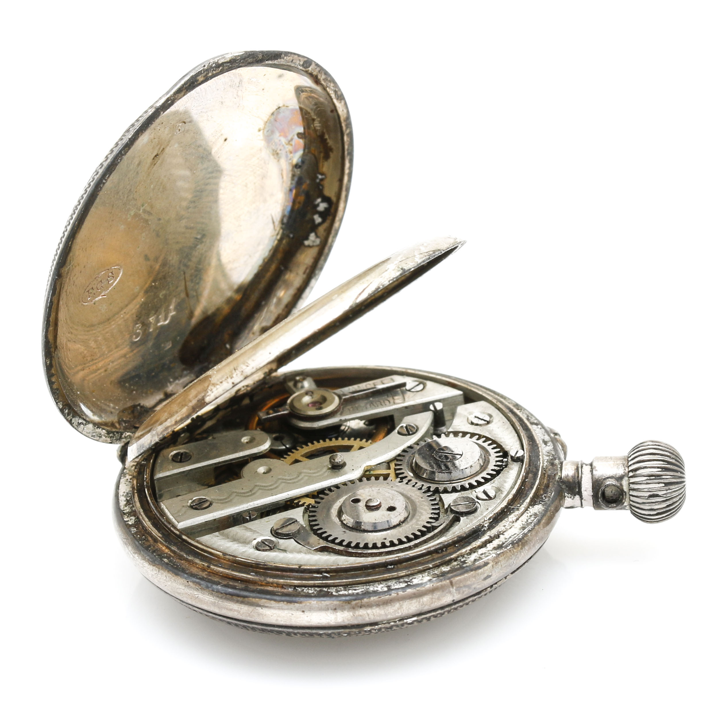 800 Silver Pin Set Pocket Watch
