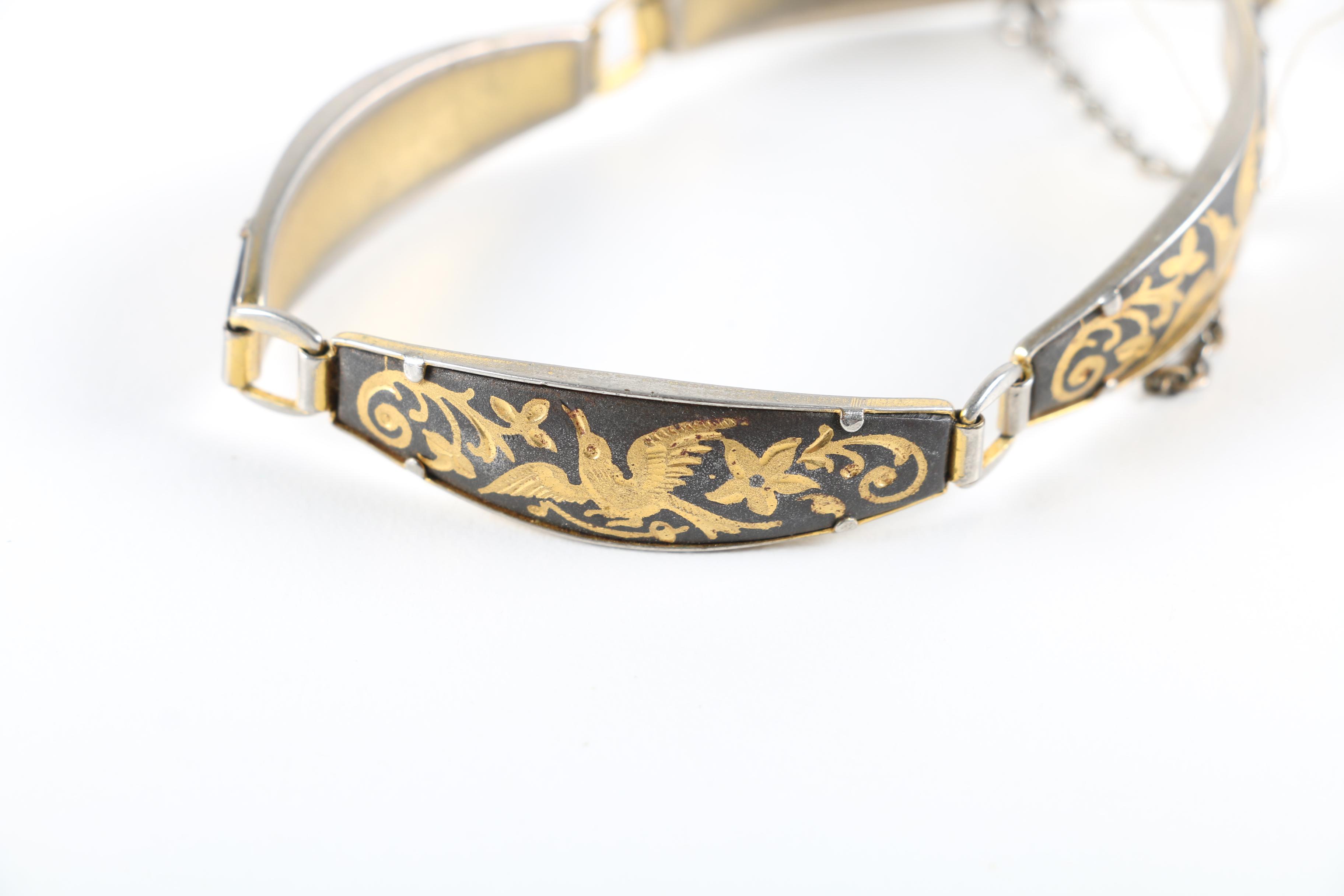 Gold Tone Bracelet and Earrings