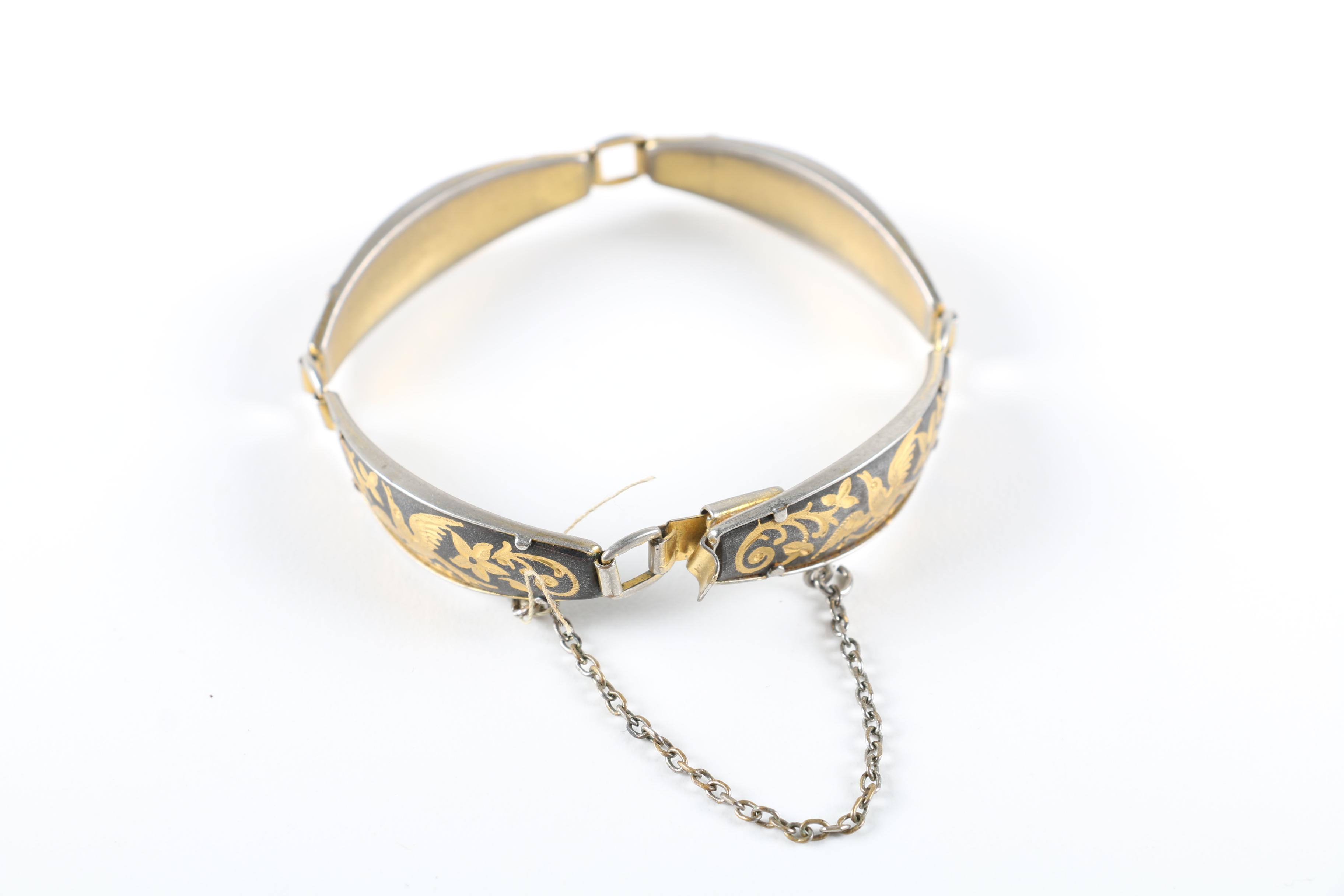 Gold Tone Bracelet and Earrings