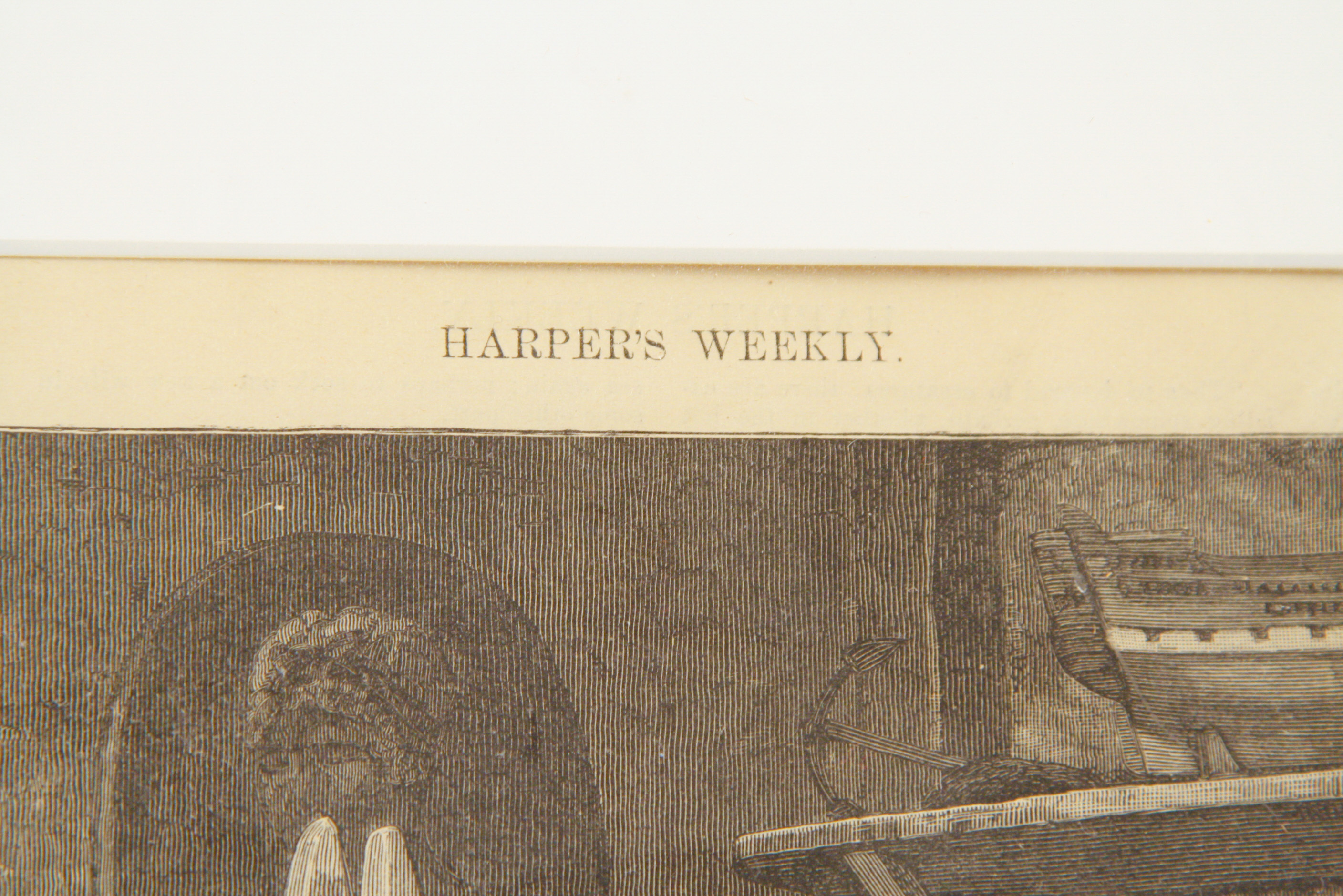 1886 Framed Harper's Weekly Folio Lithograph on Paper