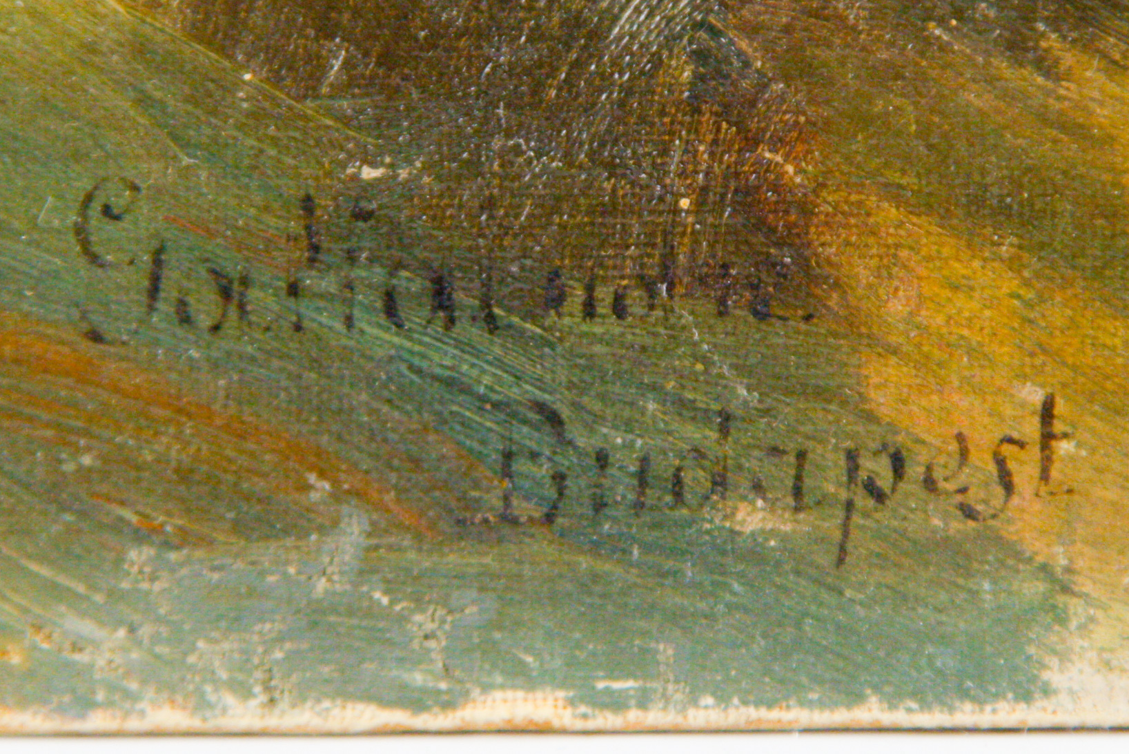 Original Oil on Canvas Board of Workers in a Wheat Field