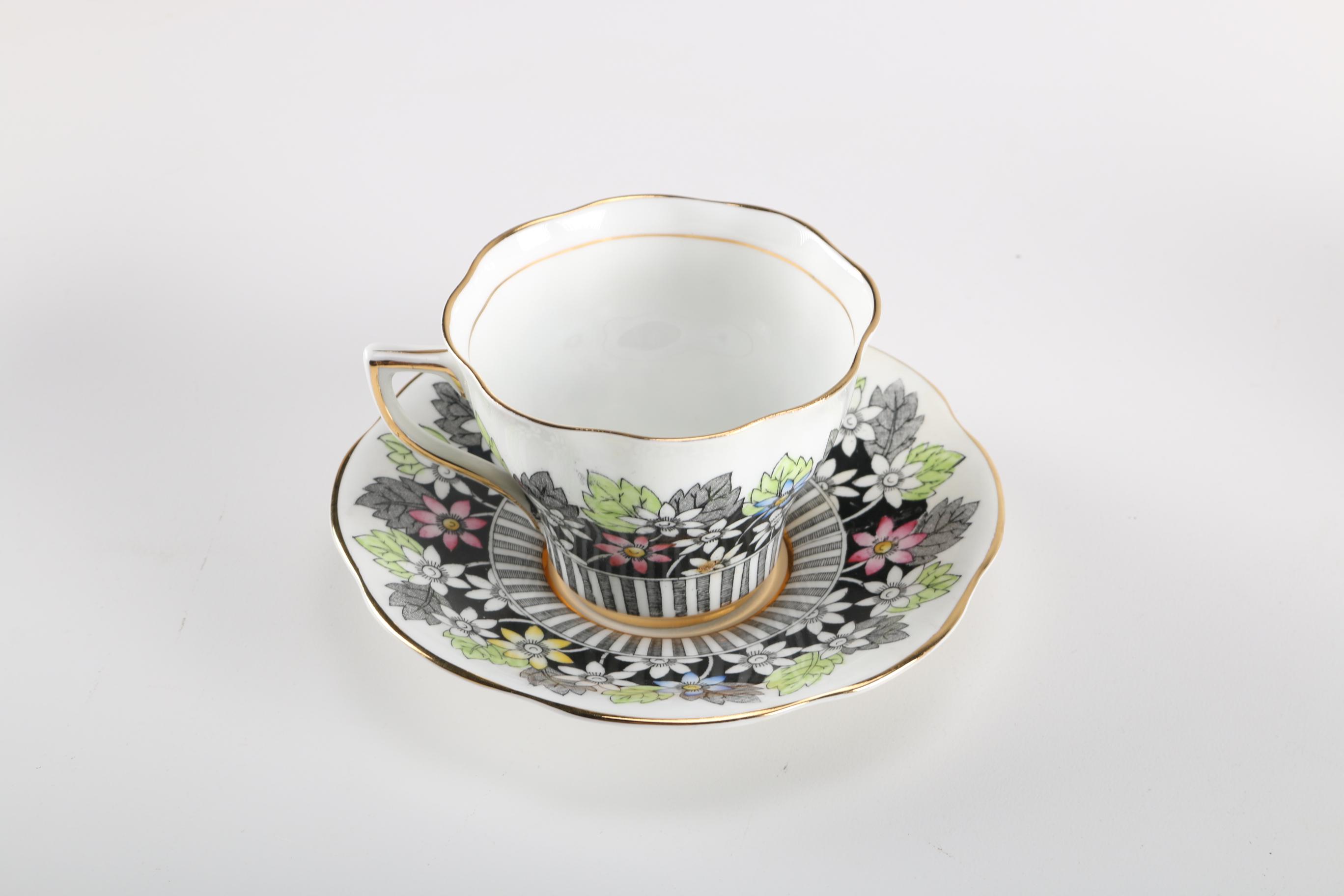 Collection of China and Porcelain Teacups and Saucers Featuring Lefton and Haviland