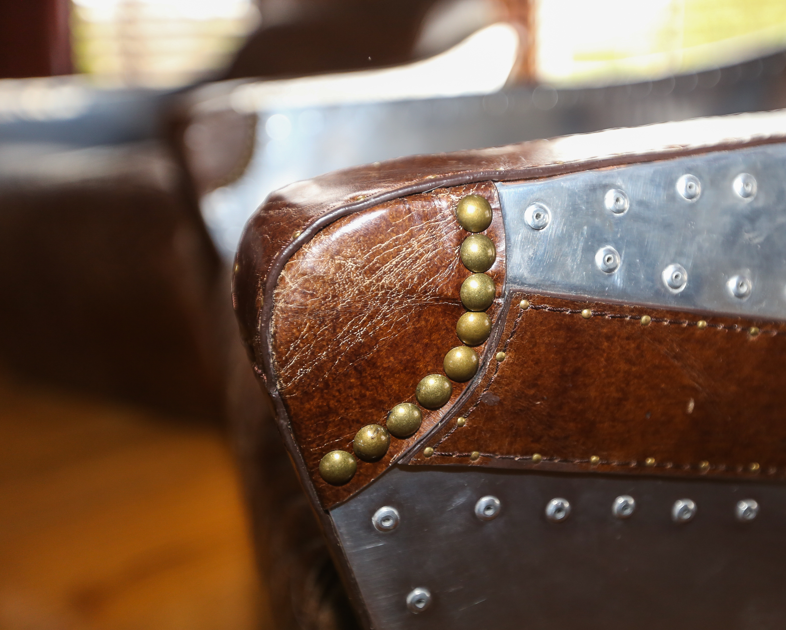 Contemporary Leather Aviator Club Chairs