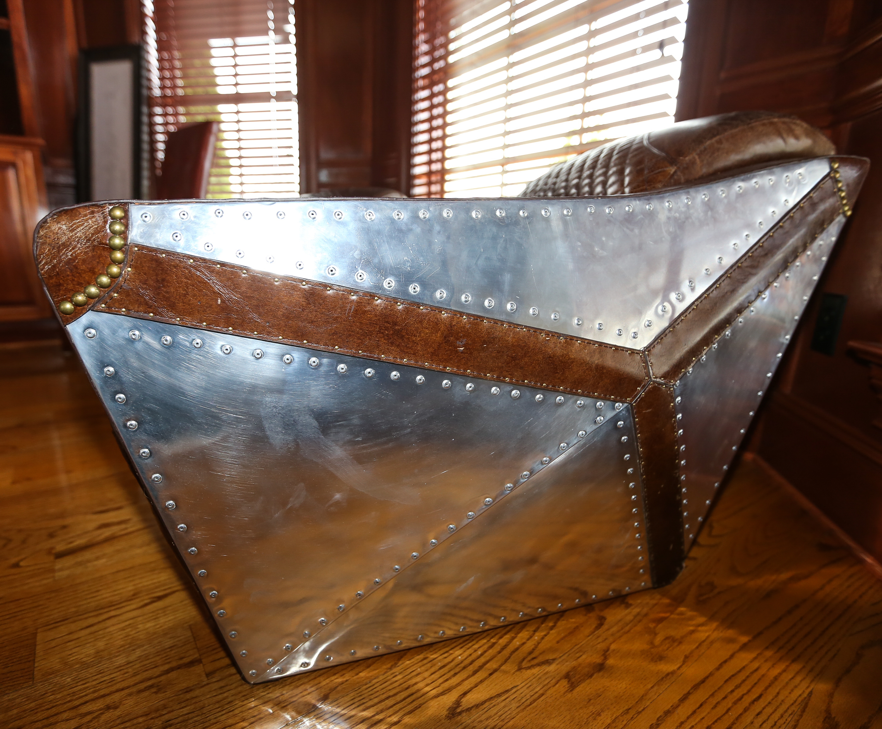 Contemporary Leather Aviator Club Chairs