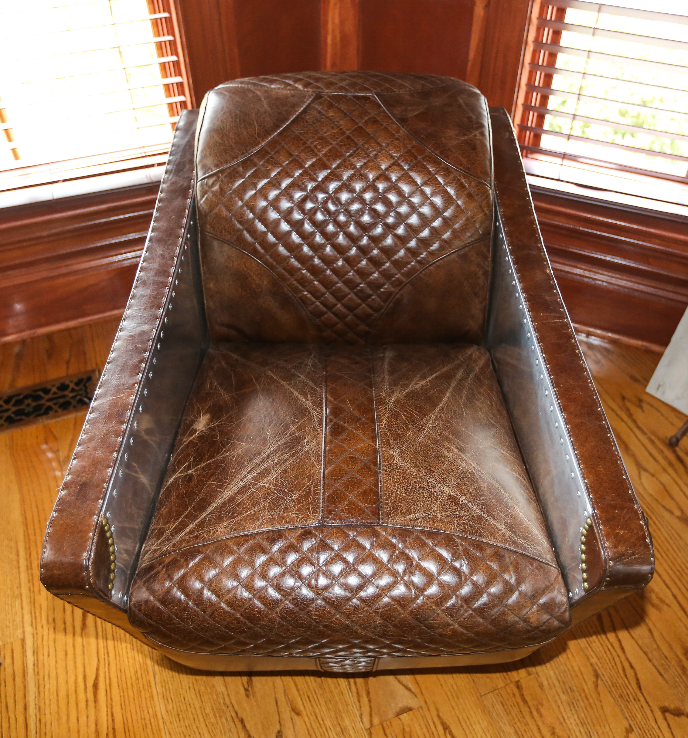 Contemporary Leather Aviator Club Chairs