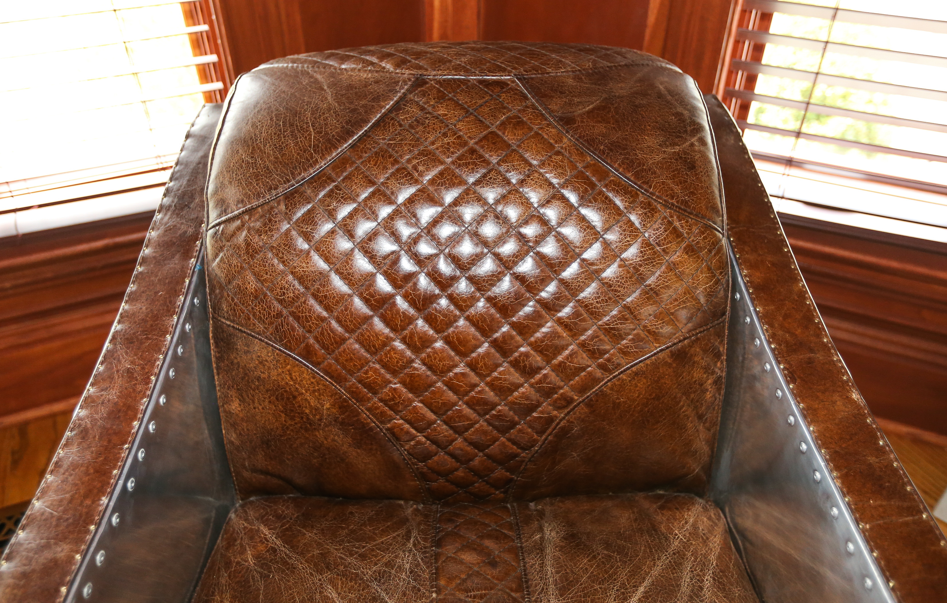 Contemporary Leather Aviator Club Chairs
