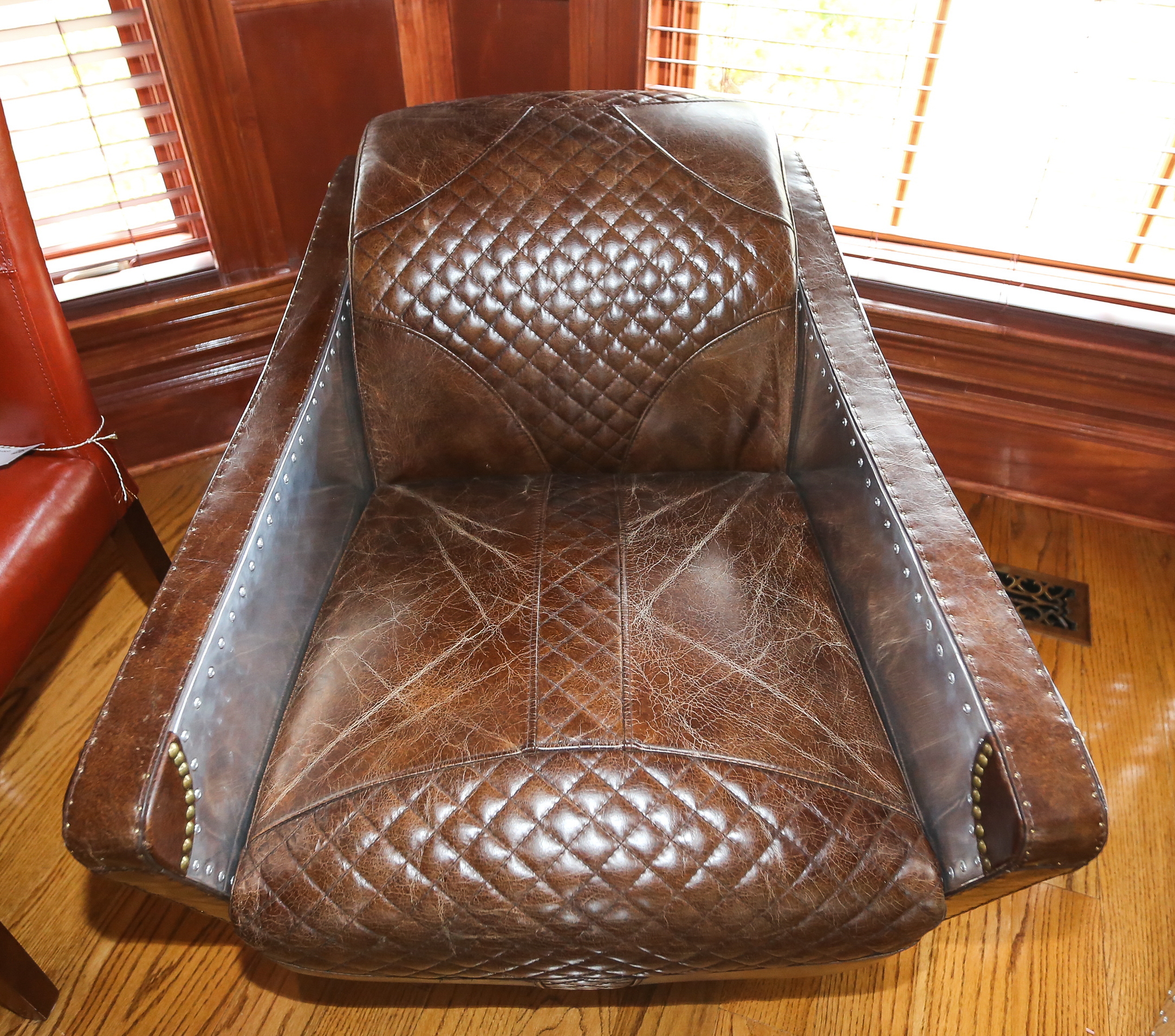 Contemporary Leather Aviator Club Chairs