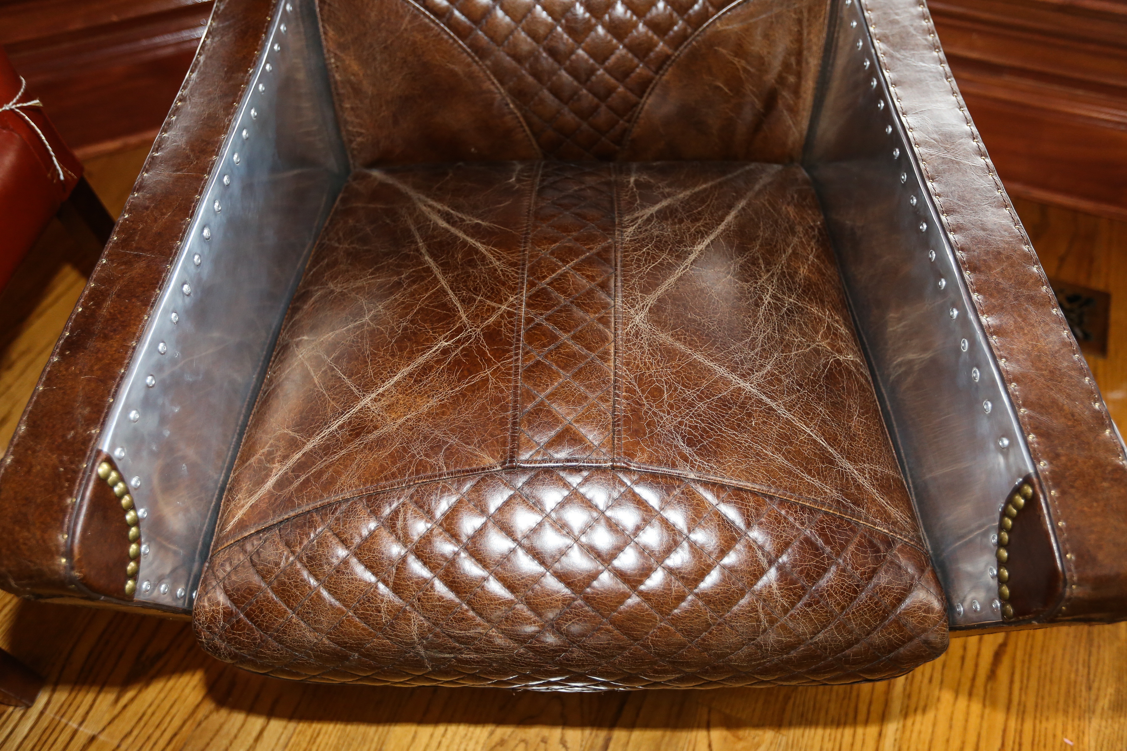 Contemporary Leather Aviator Club Chairs