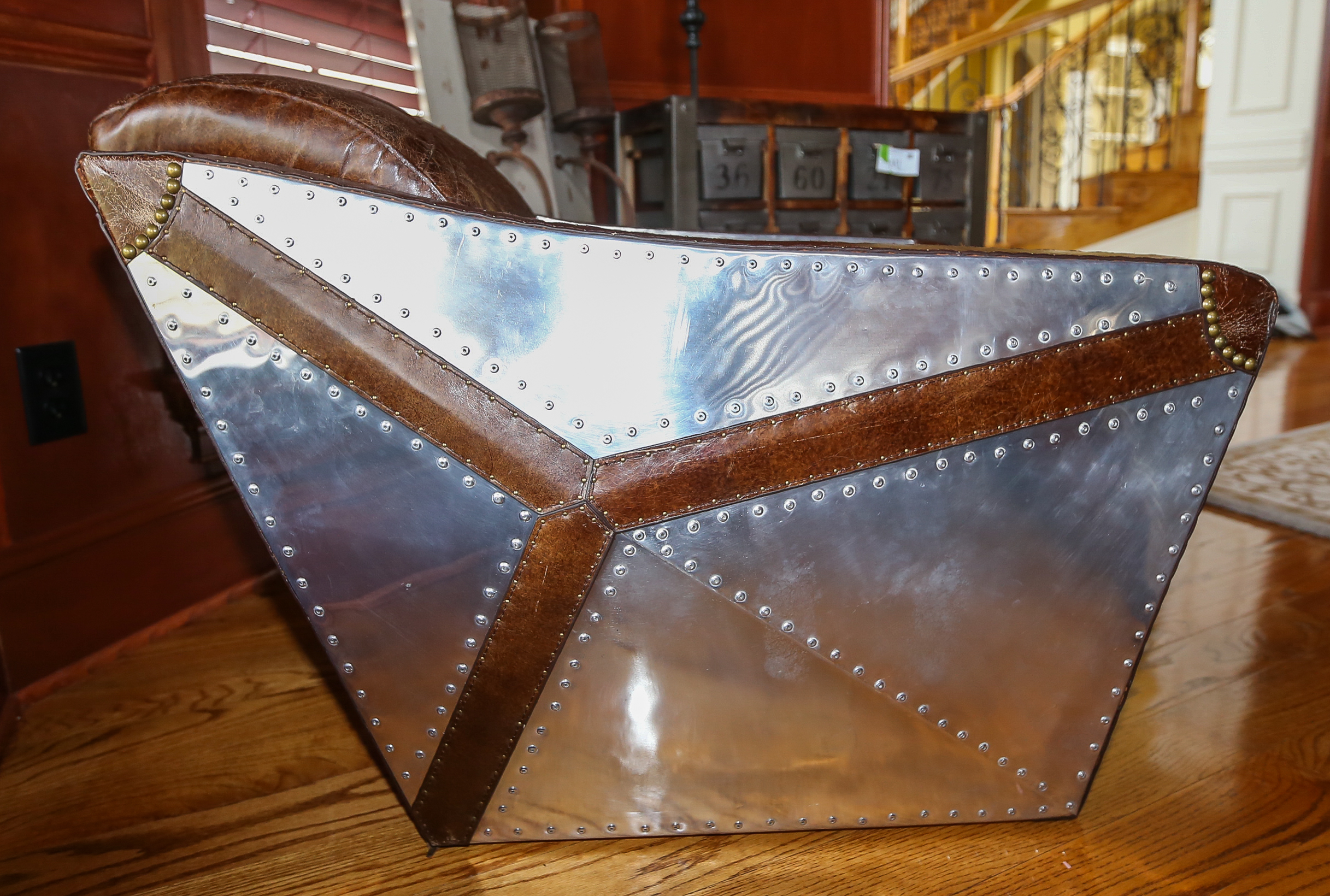 Contemporary Leather Aviator Club Chairs