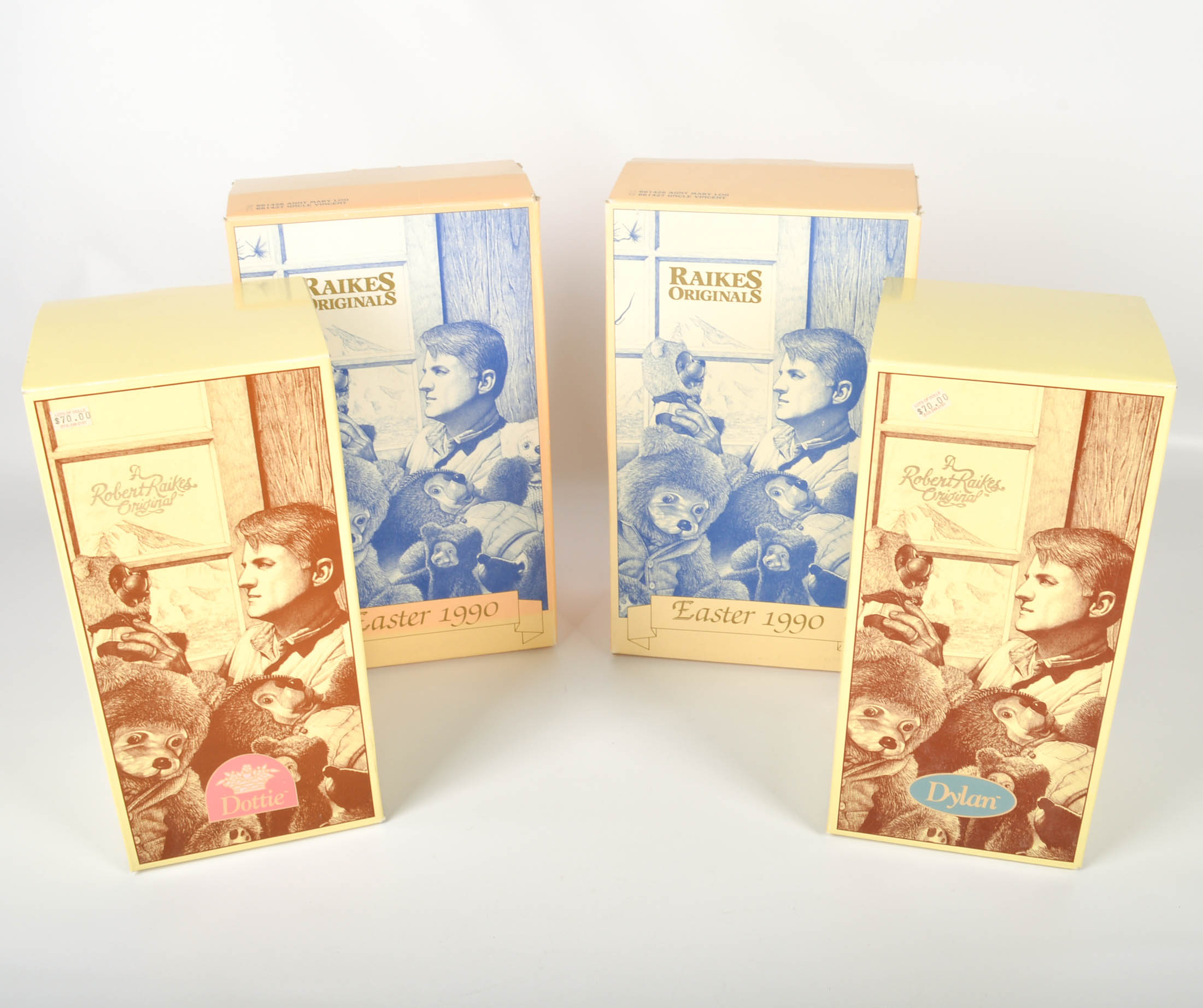 Limited Edition Robert Raikes Mohair and Wood Easter and Rabbit "Teddy Bears"