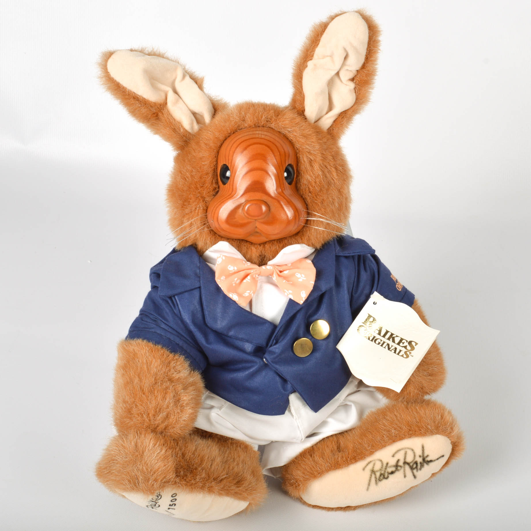Limited Edition Robert Raikes Mohair and Wood Easter and Rabbit "Teddy Bears"