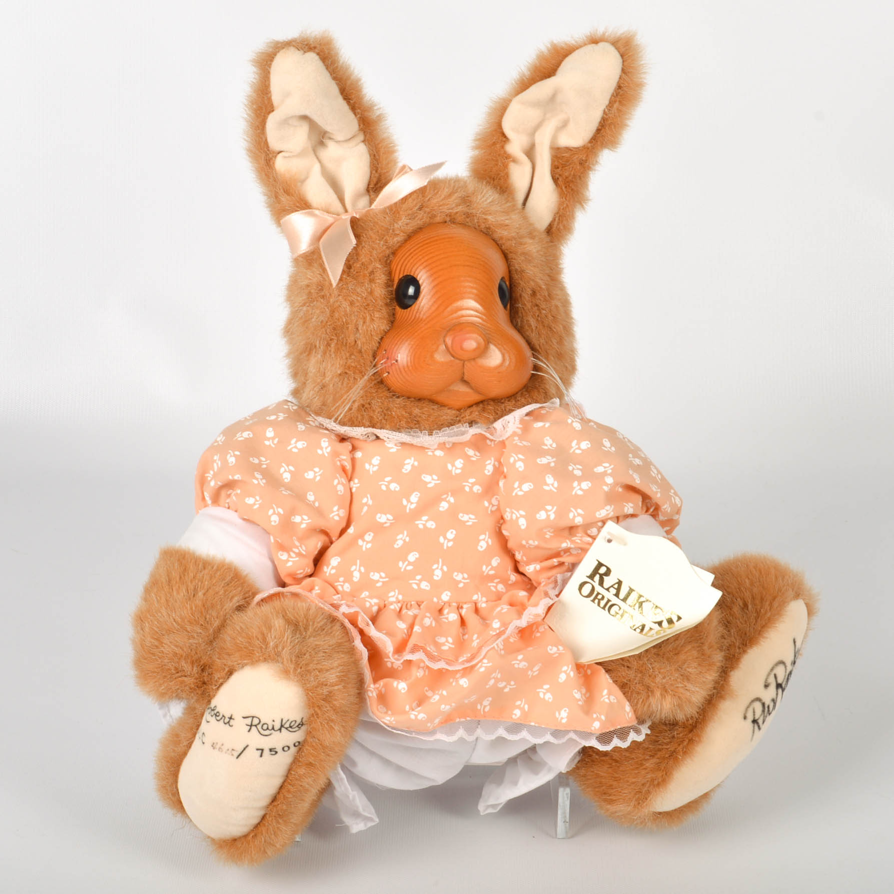 Limited Edition Robert Raikes Mohair and Wood Easter and Rabbit "Teddy Bears"