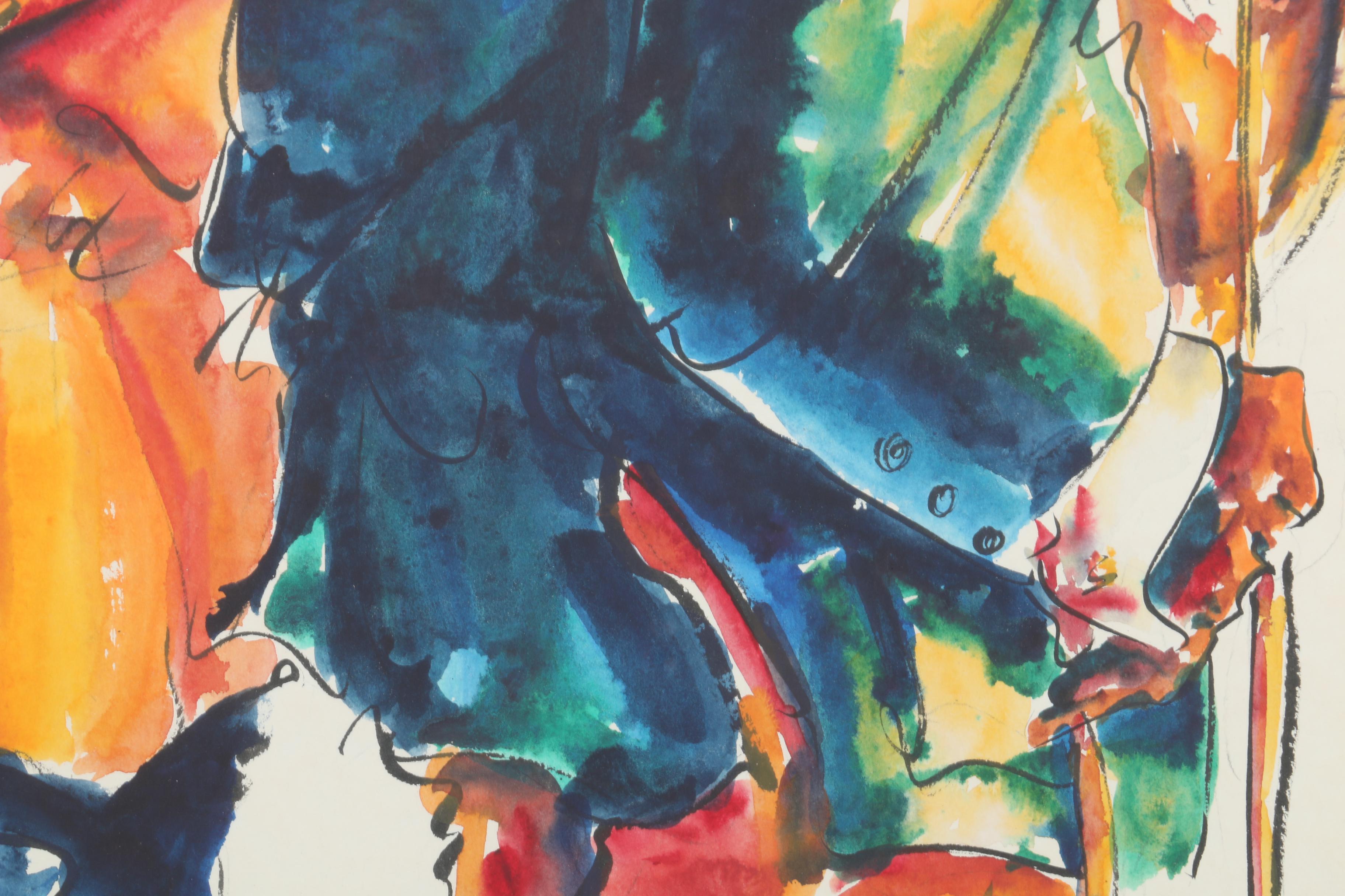 Original Watercolor Painting of Musicians