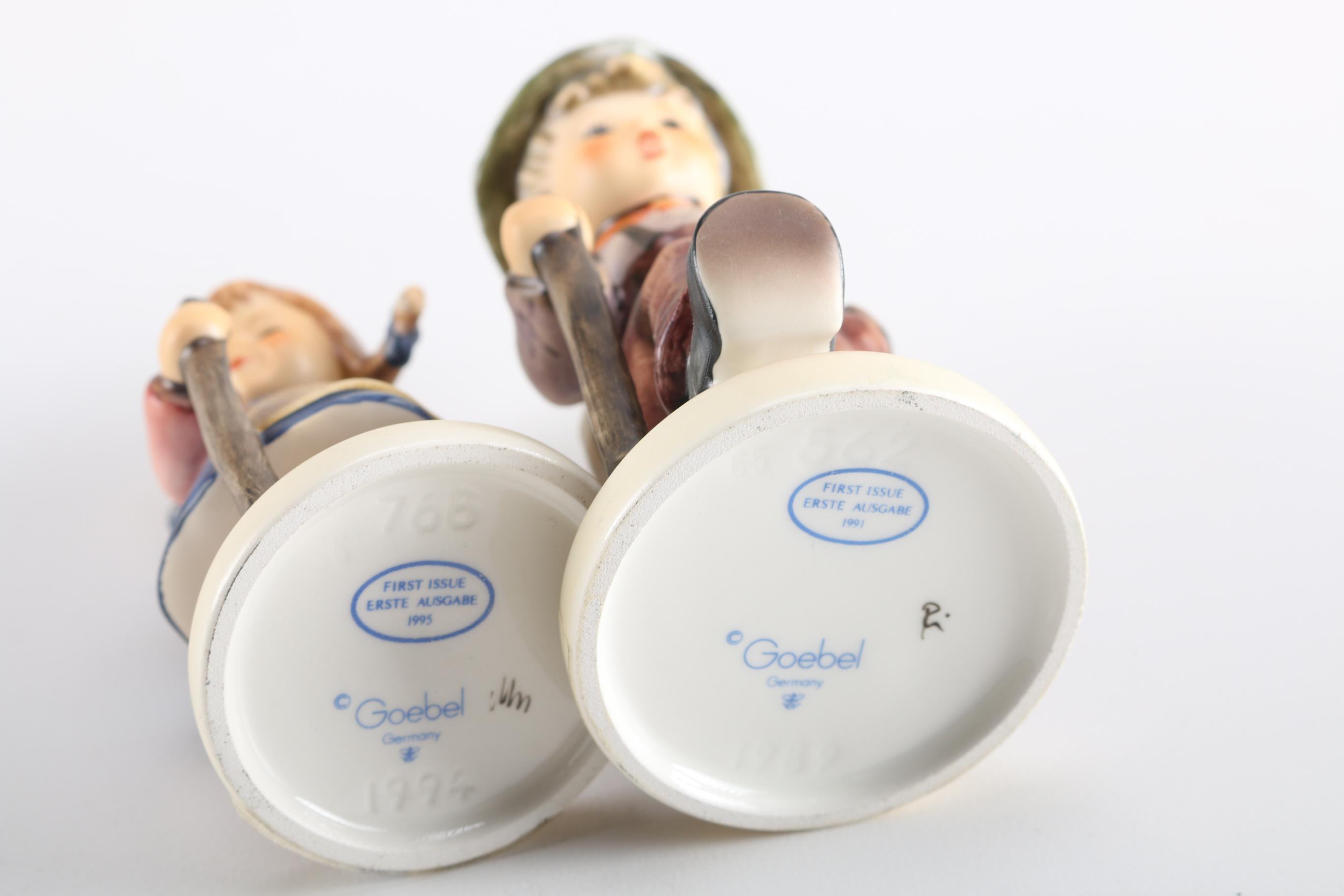 1990s First Edition Goebel Hummels: "Grandpa's Boy" and "Susser Fratz Pixie"