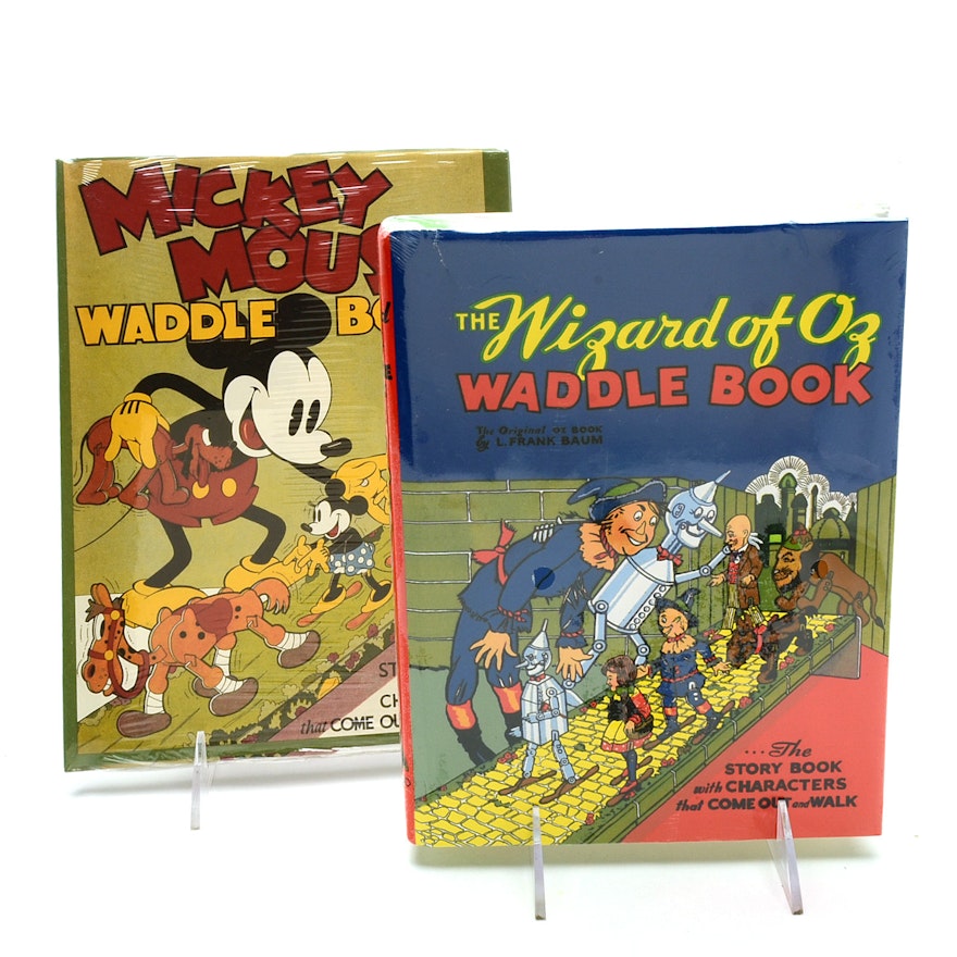 Facsimile Editions "The Mickey Mouse Waddle Book" and "The Wizard of Oz Waddle Book"