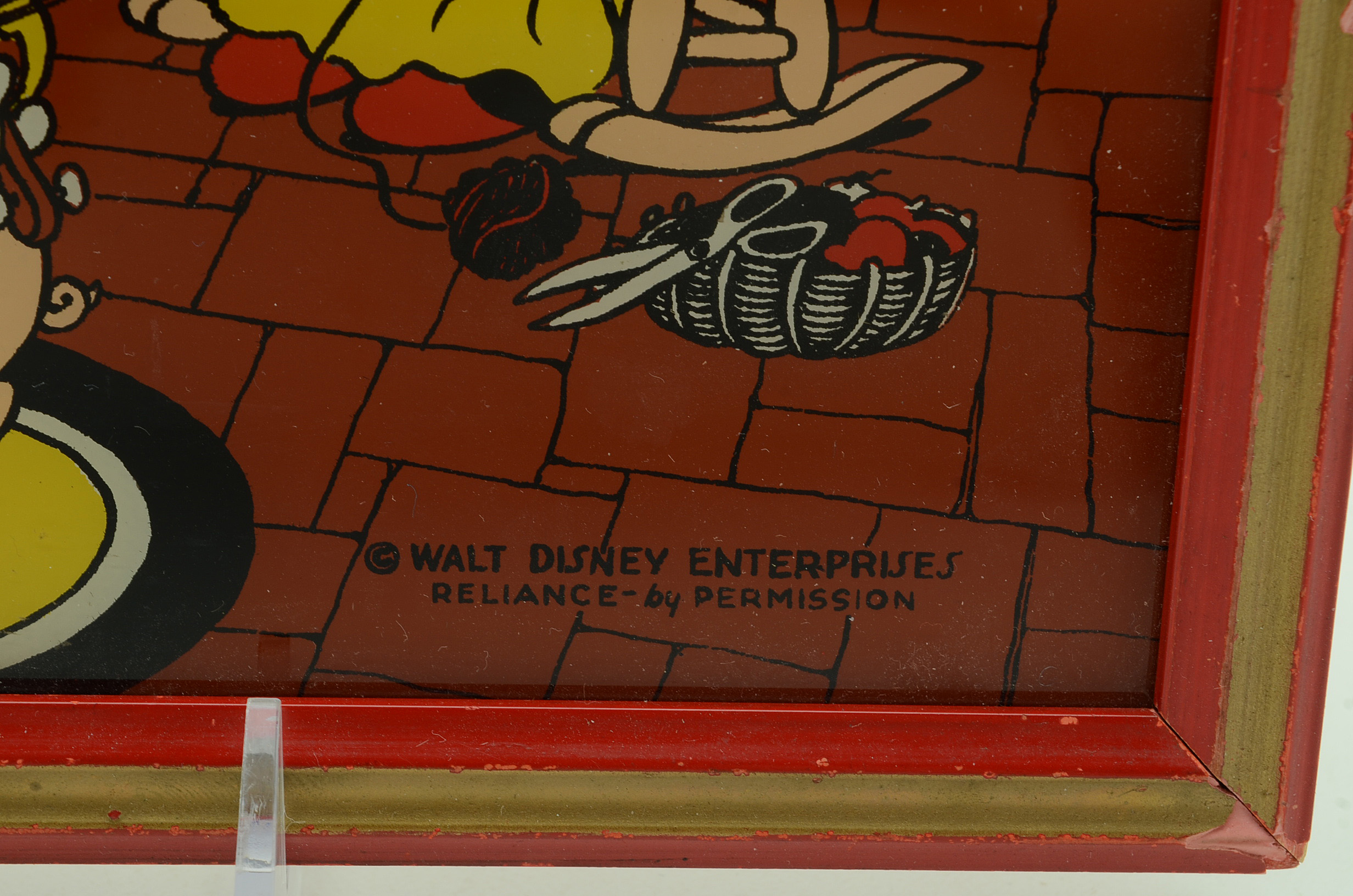 1930s Reliance Disney Enamel on Glass "The Big Bad Wolf"