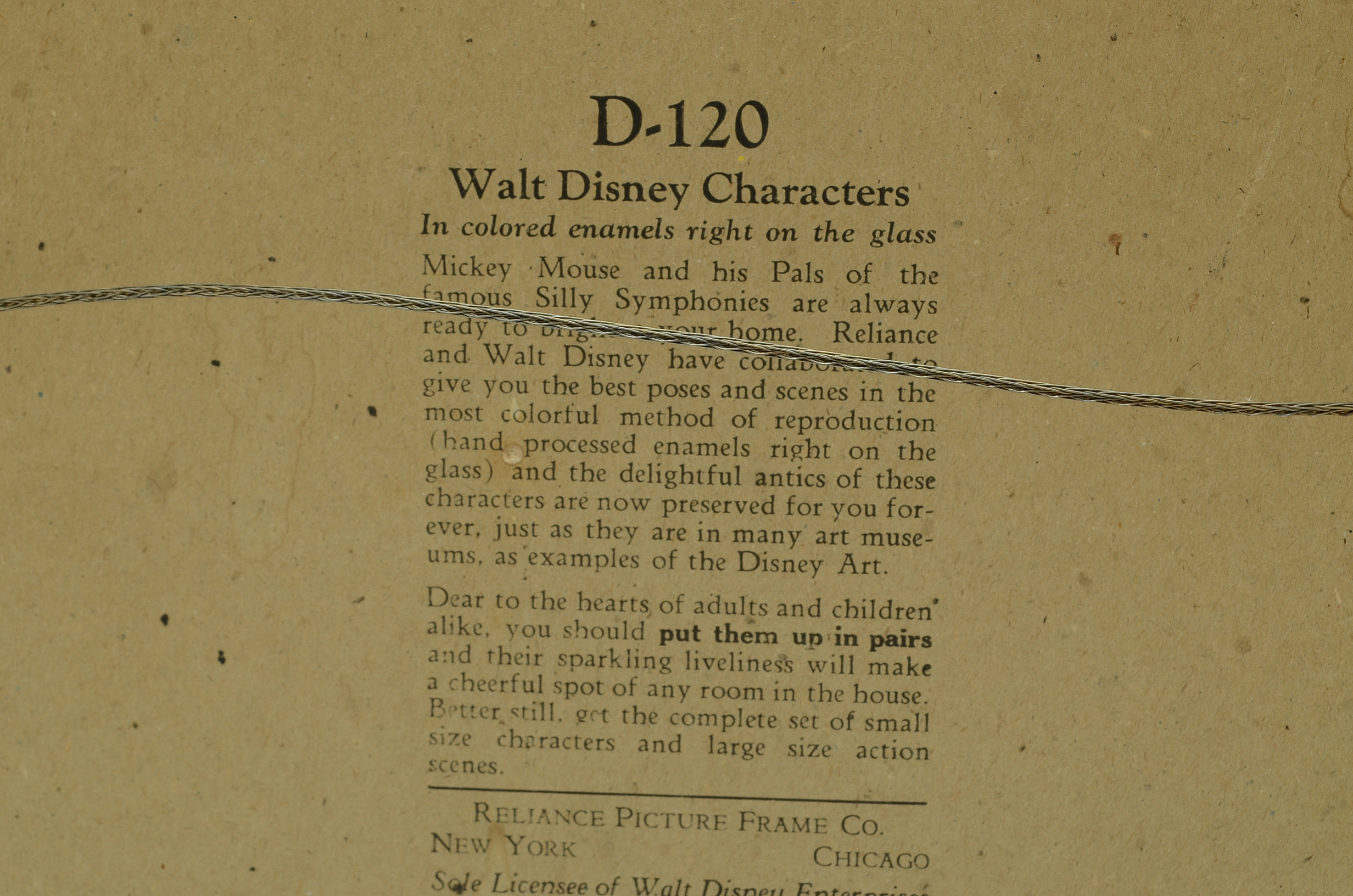 1930s Reliance Disney Enamel on Glass "The Big Bad Wolf"