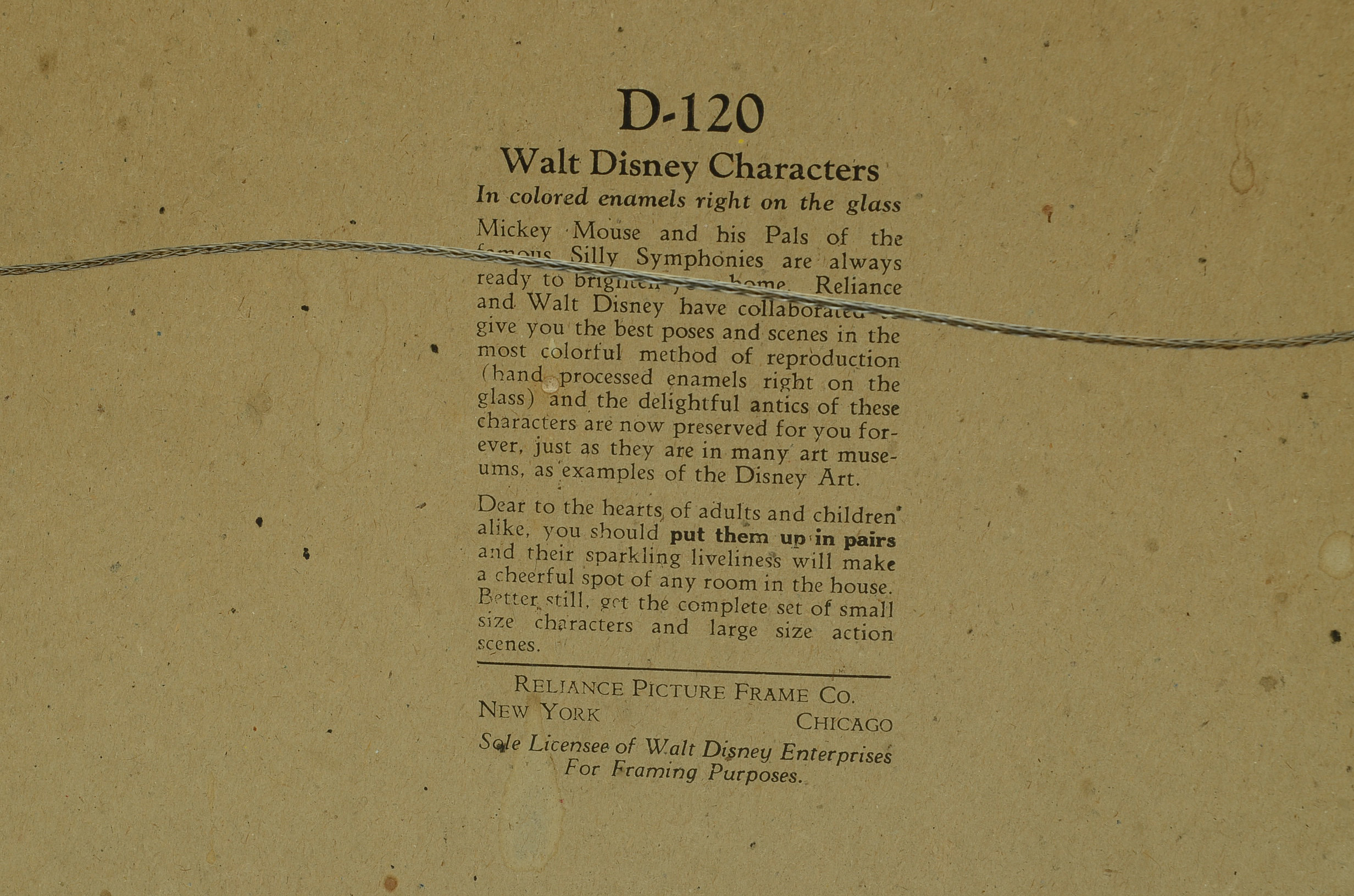 1930s Reliance Disney Enamel on Glass "The Big Bad Wolf"