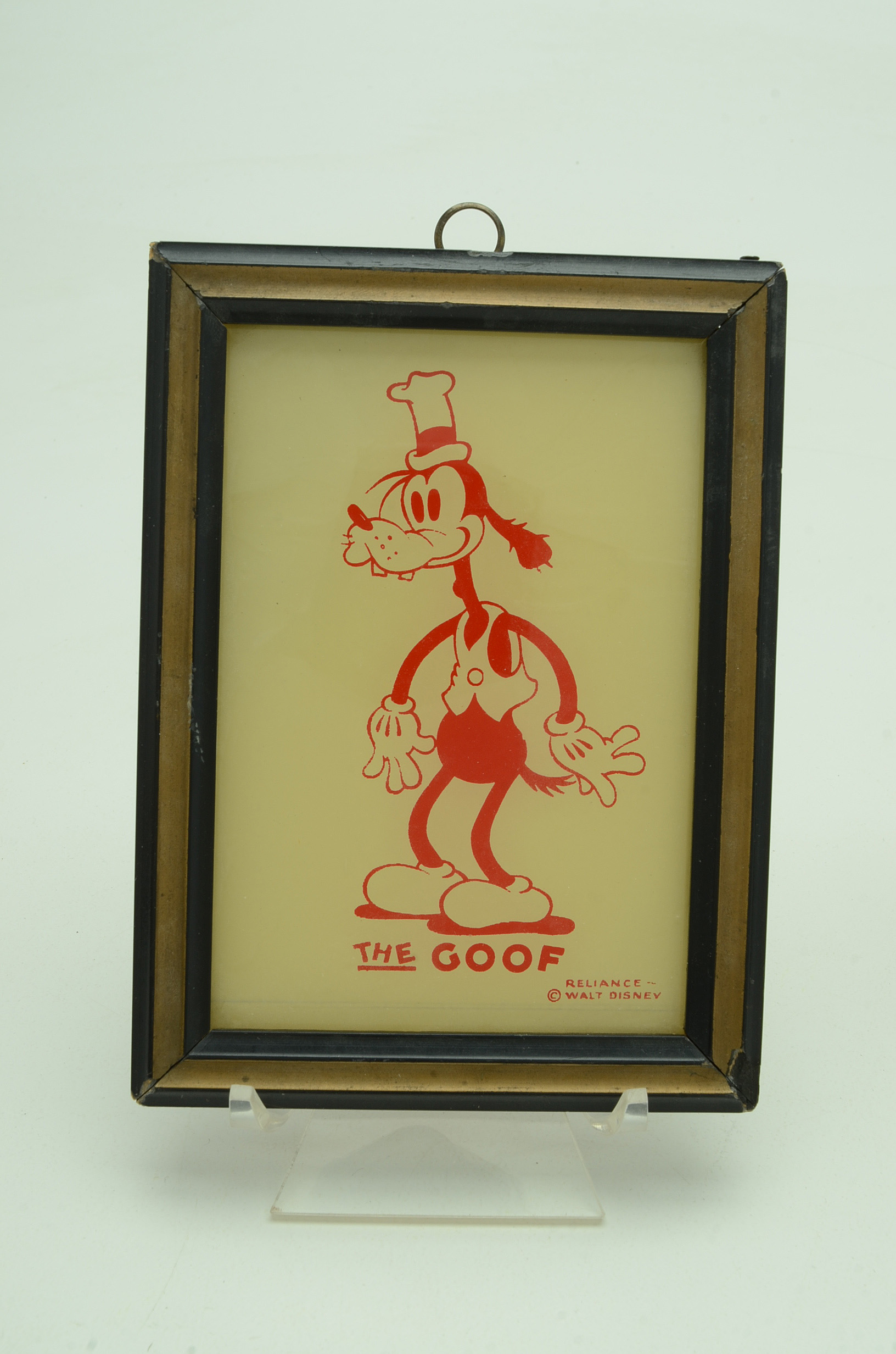 1930s Reliance Disney Enamel on Glass Pictures of Goofy and Horace Horsecollar