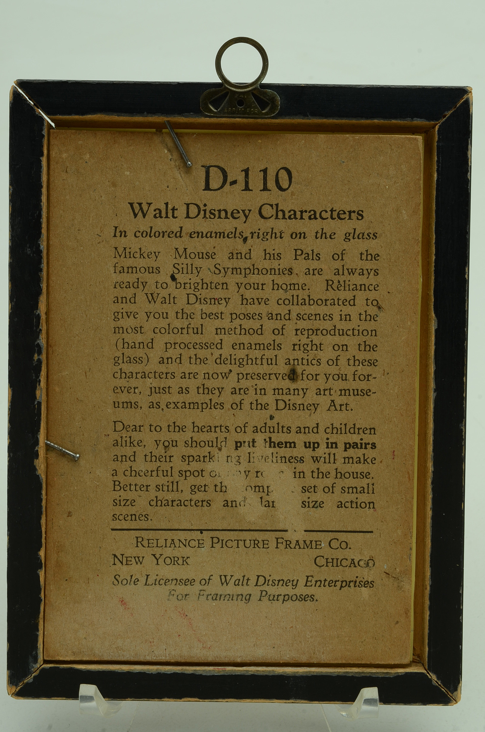 1930s Reliance Disney Enamel on Glass Pictures of Goofy and Horace Horsecollar